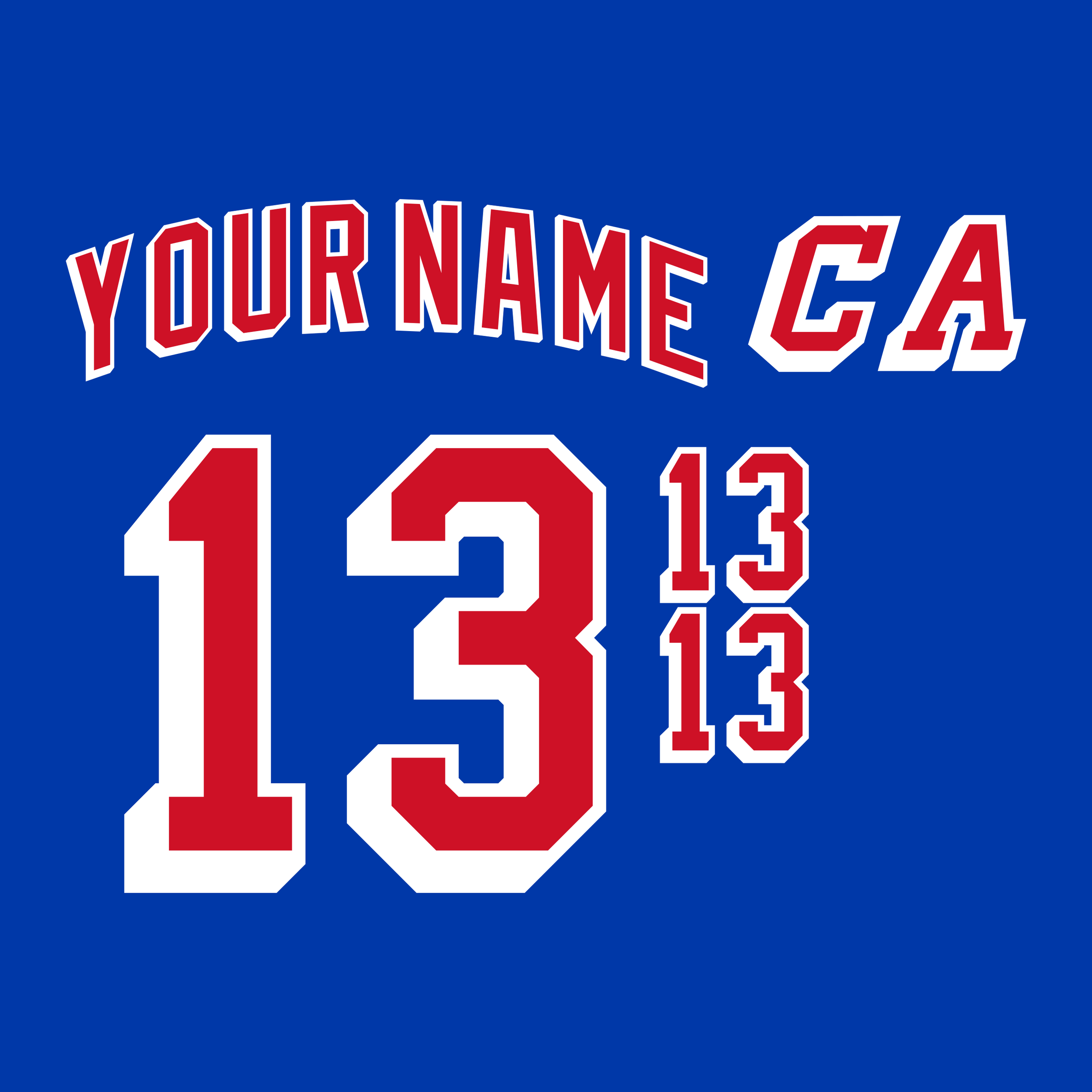 New York Rangers 1998-Present Blue Jersey Lettering Kit