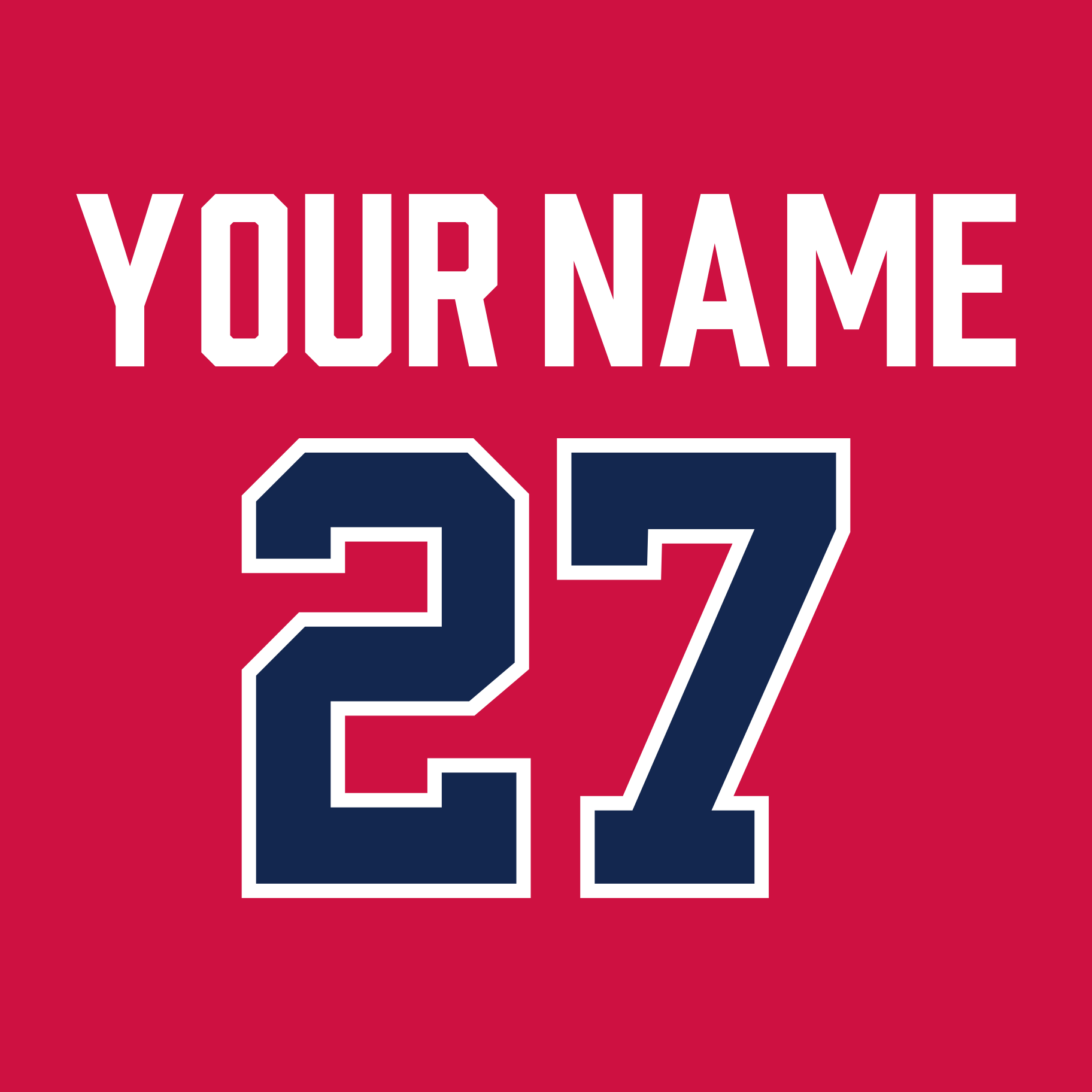 Atlanta Braves 2019-Present Red Jersey Lettering Kit