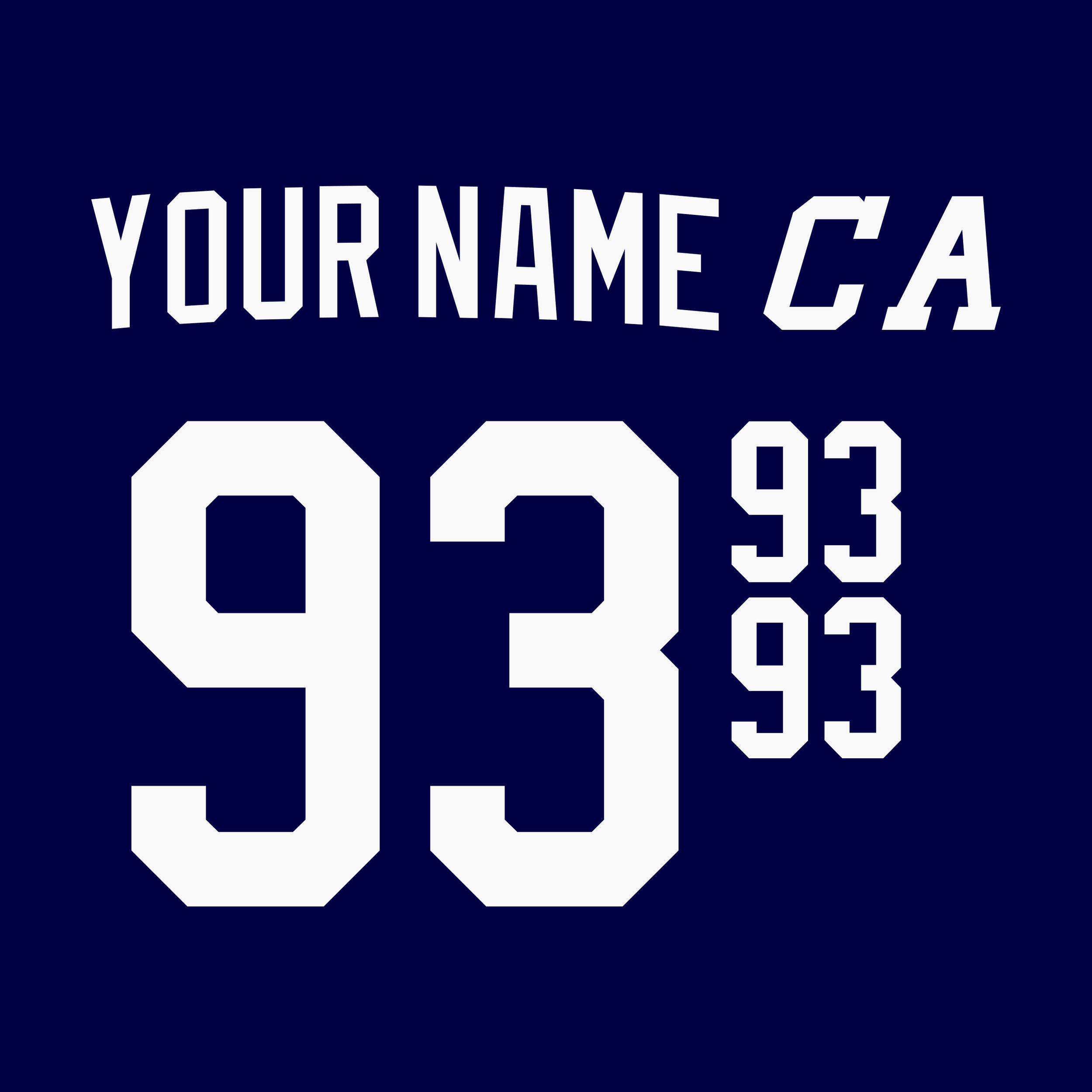 New York Rangers 2023-25 Alternate Jersey Lettering Kit