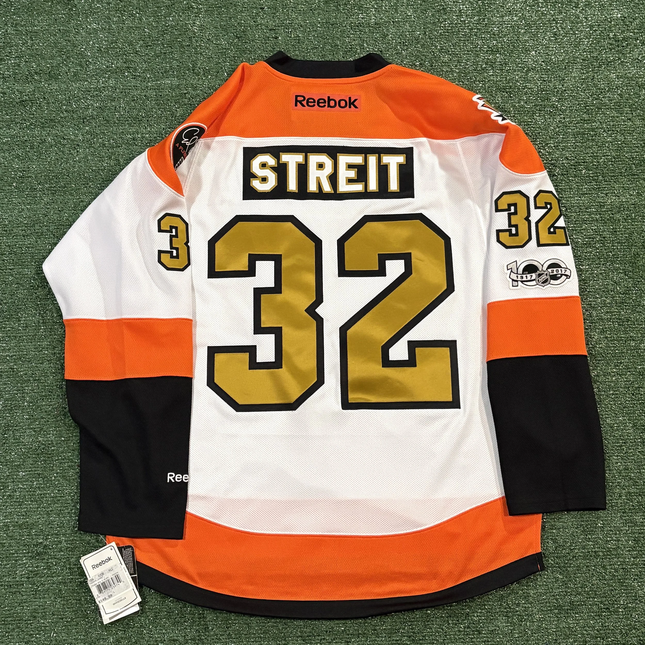 Mark Streit Philadelphia Flyers Reebok Premier Anniversary Jersey - Sz. L