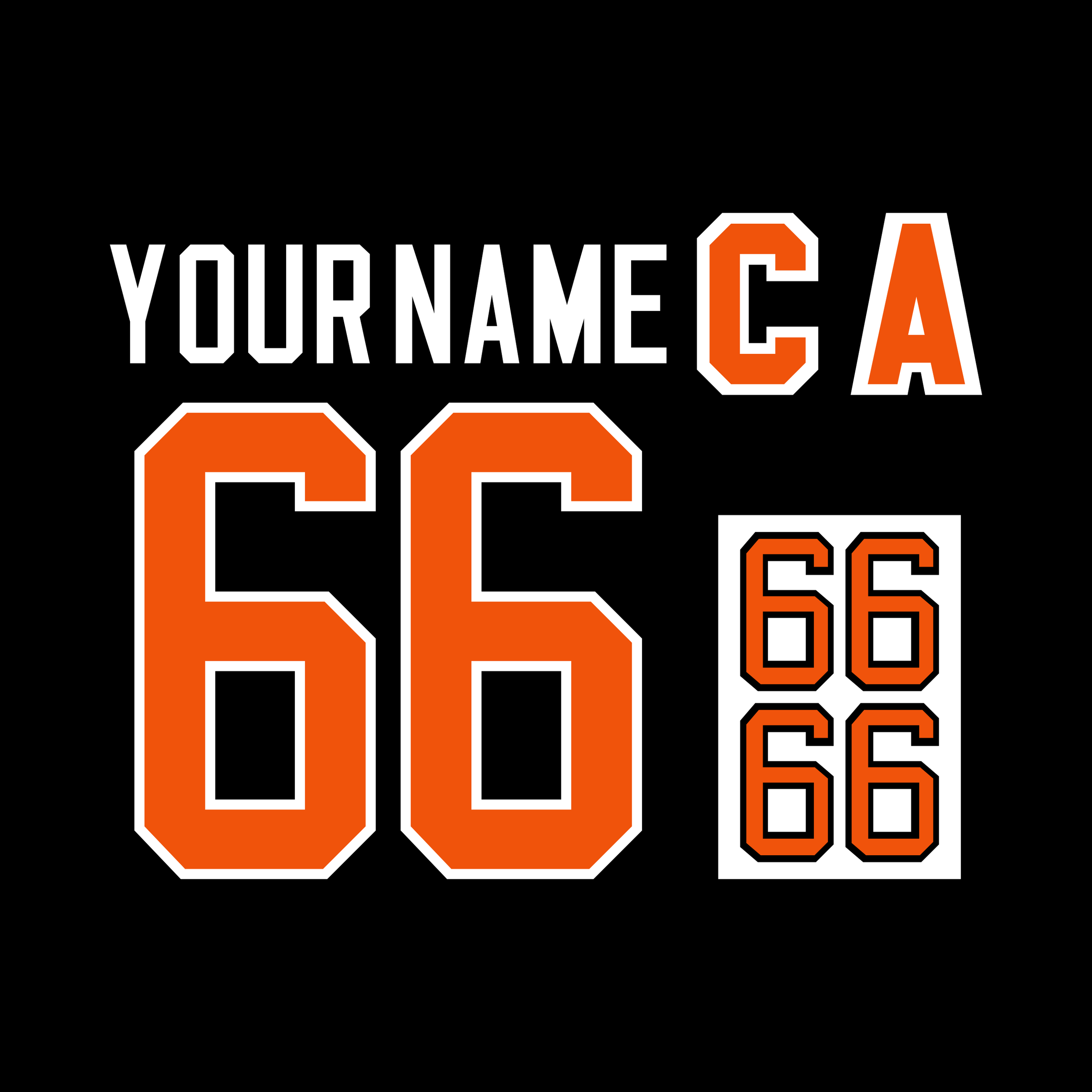 NHL All Star Game 1988-91 Black Jersey Lettering Kit