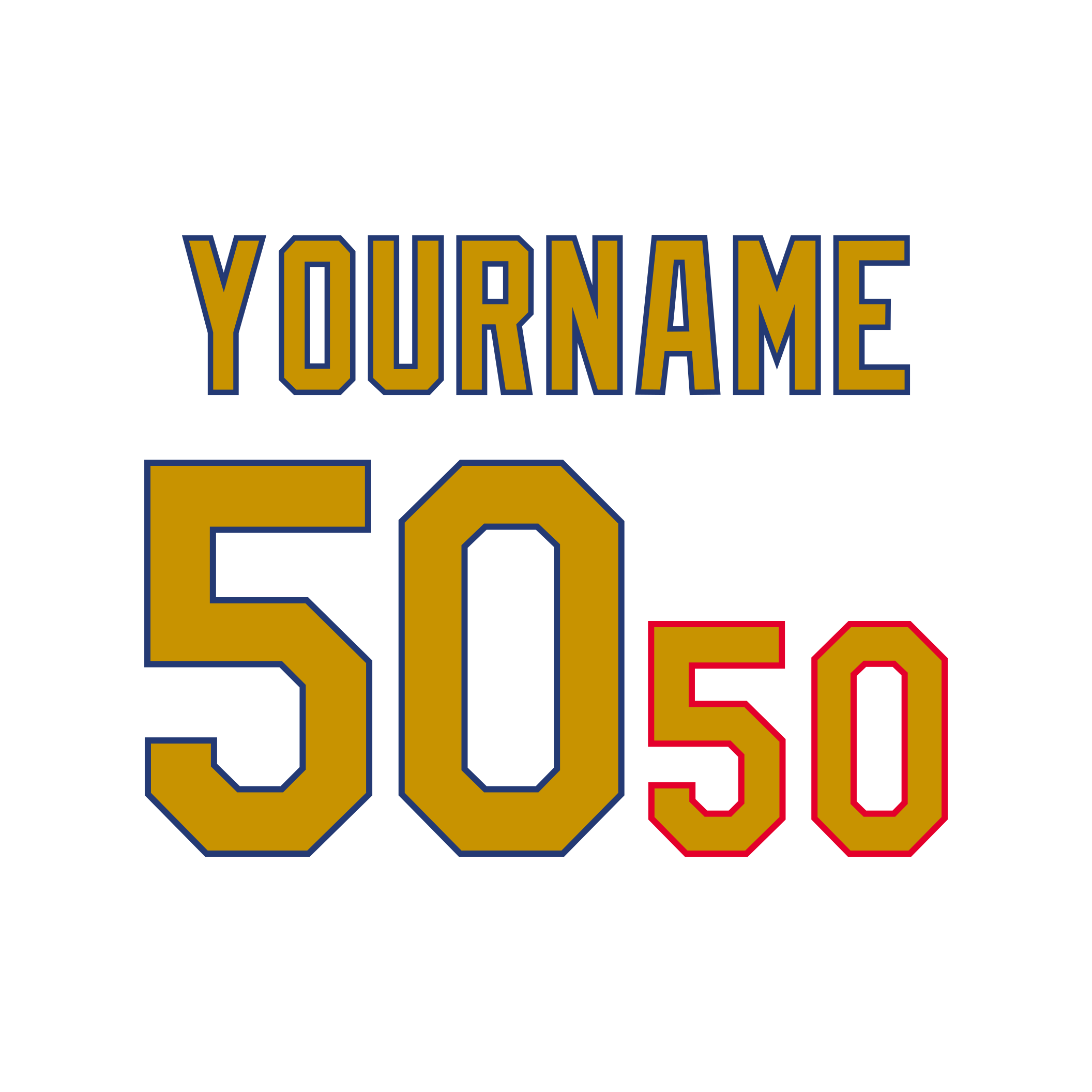 Los Angeles Dodgers 2025 Gold Program Jersey Lettering Kit