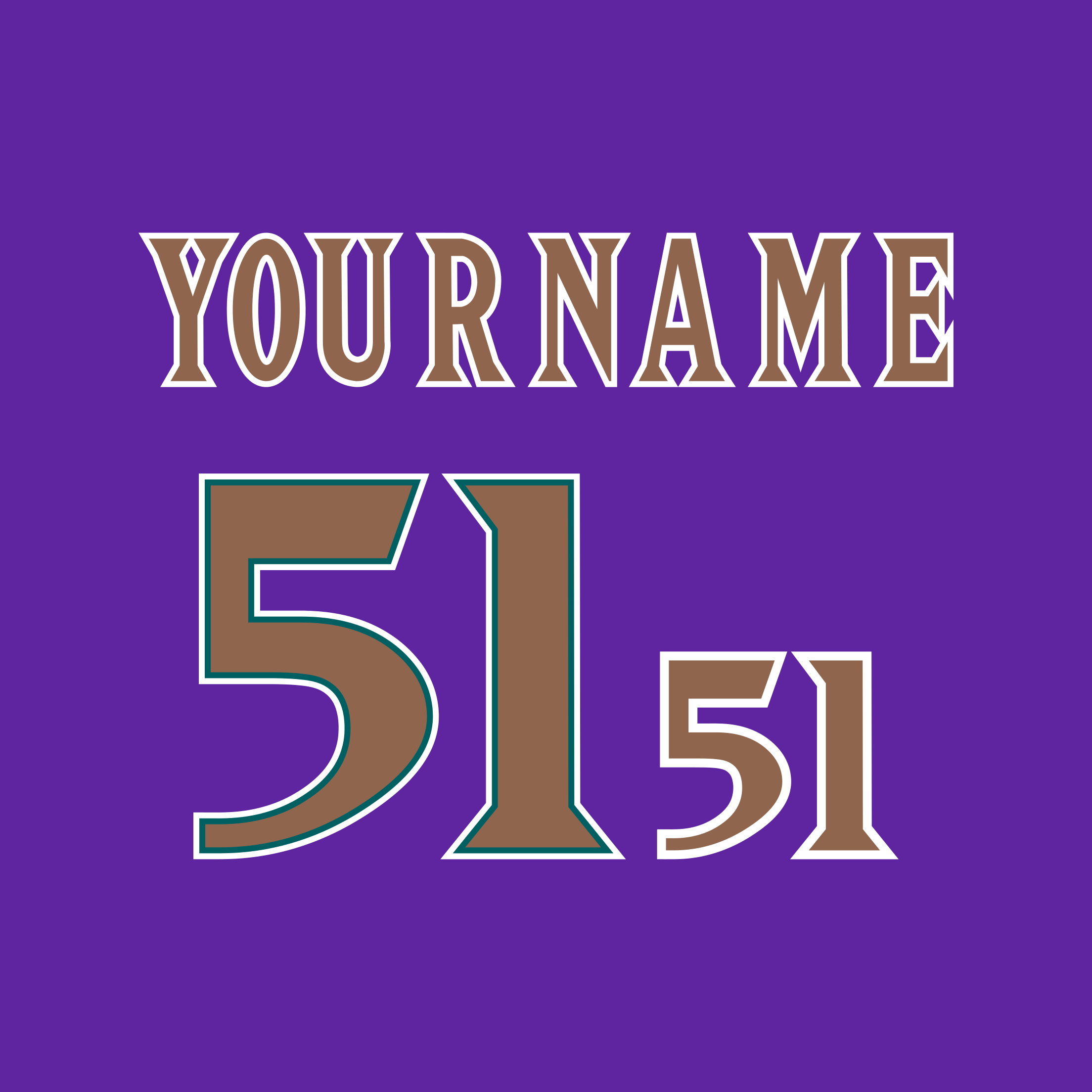 Arizona Diamondbacks 1999-2002 Purple Jersey Lettering Kit