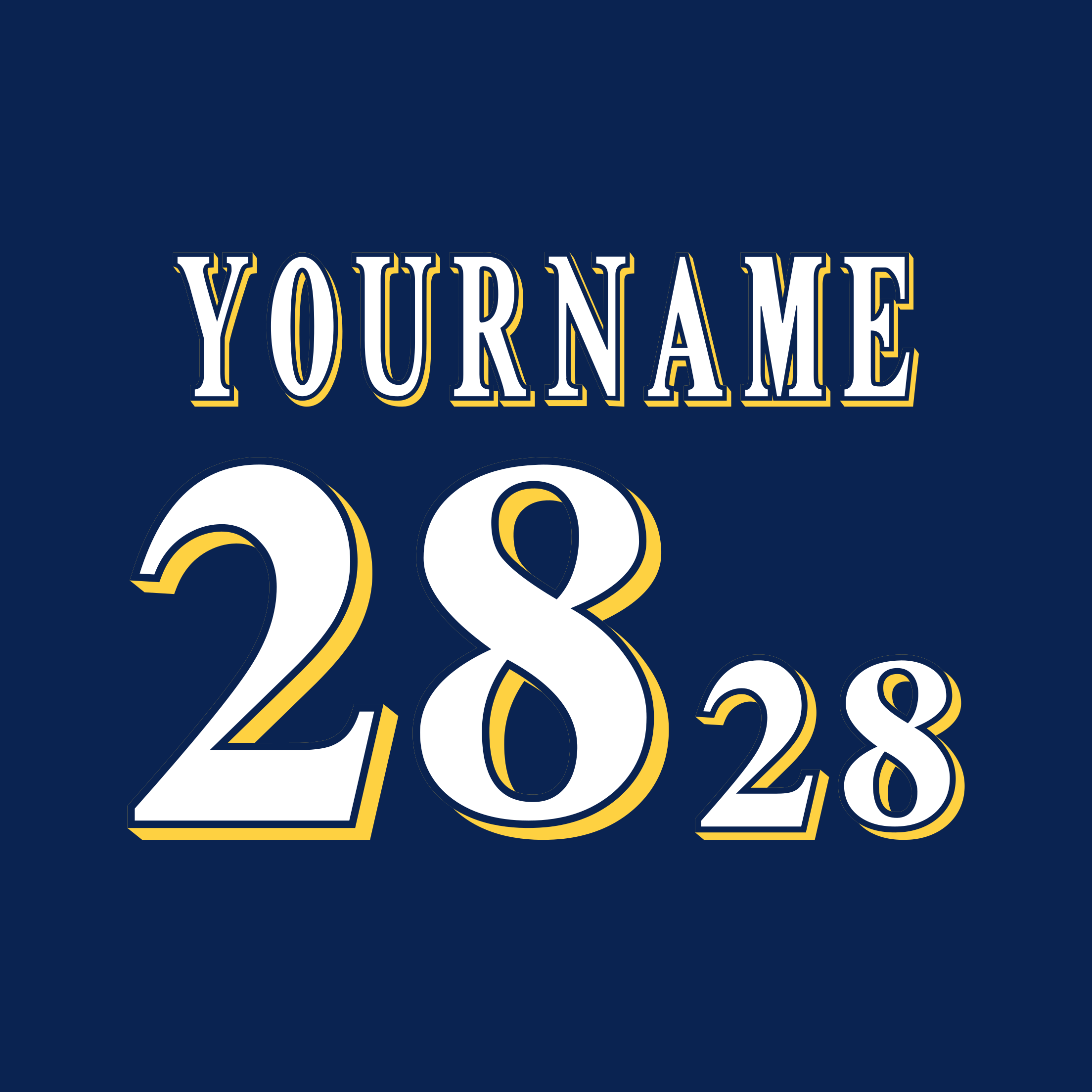 Milwaukee Brewers 2016-19 Blue Jersey Lettering Kit