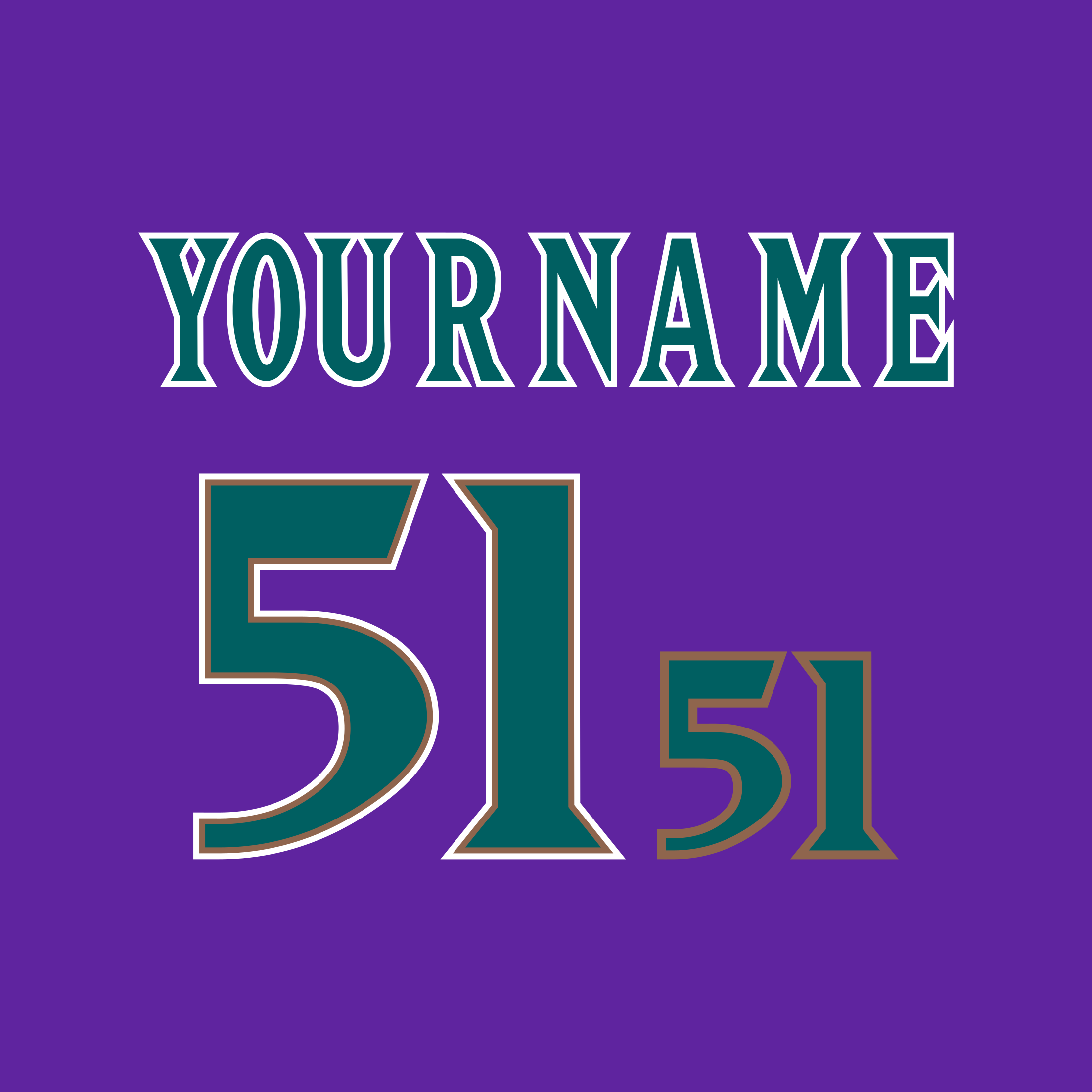 Arizona Diamondbacks 1998 Purple Jersey Lettering Kit