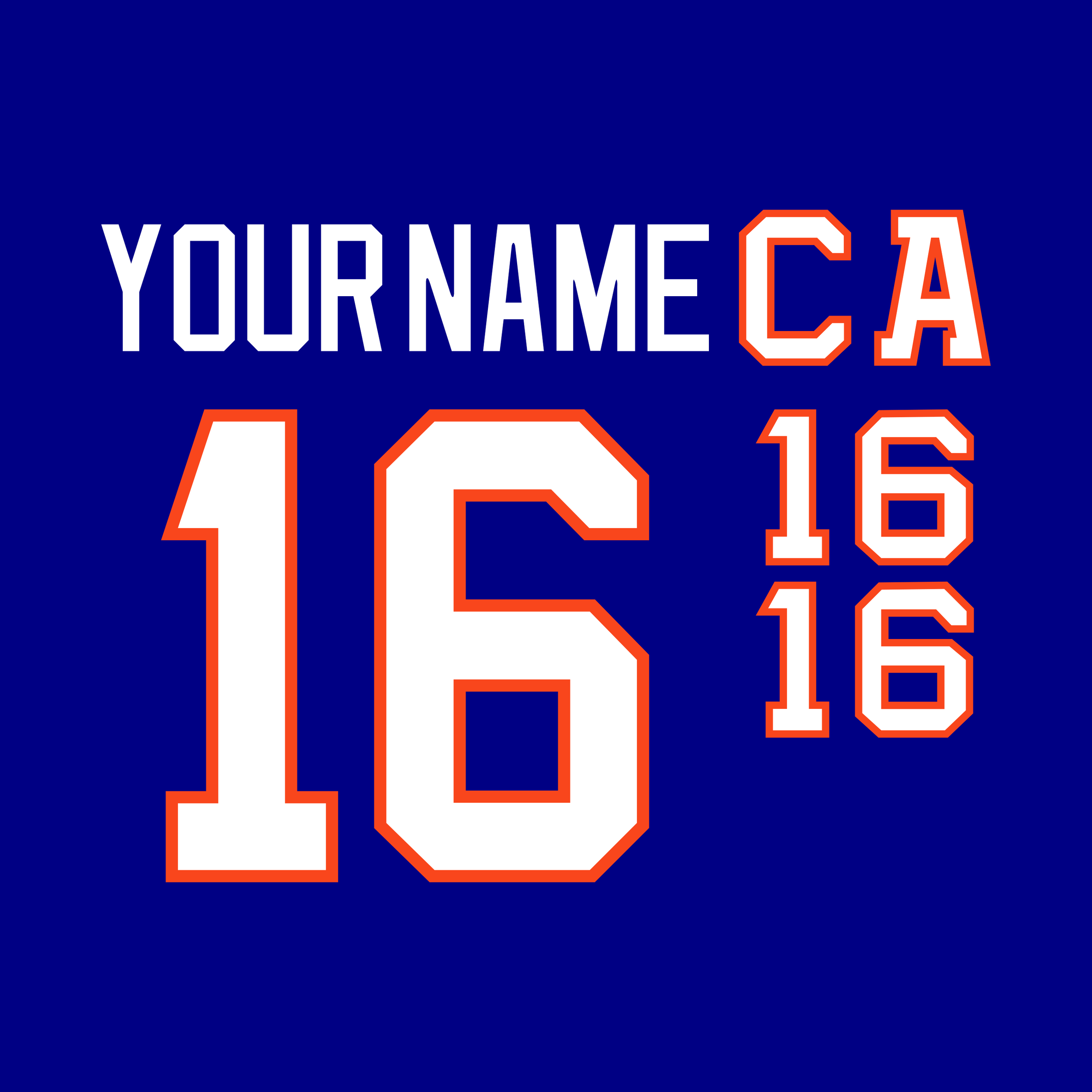 New York Islanders 1991-95 Blue Jersey Lettering Kit