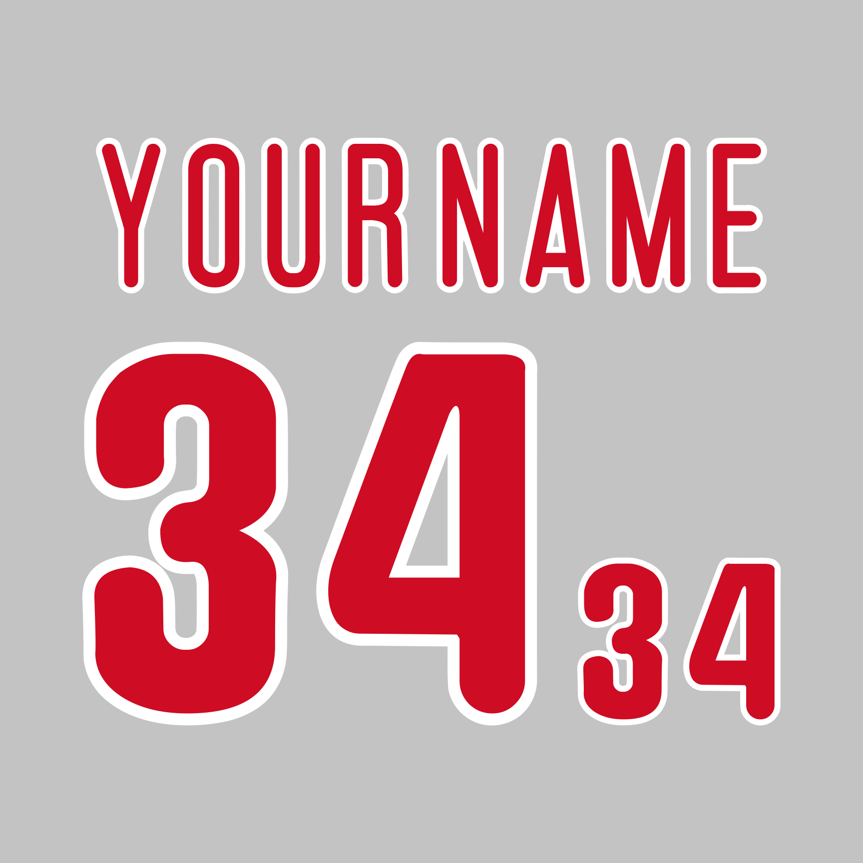 Philadelphia Phillies 1993-2018 Gray Jersey Lettering Kit