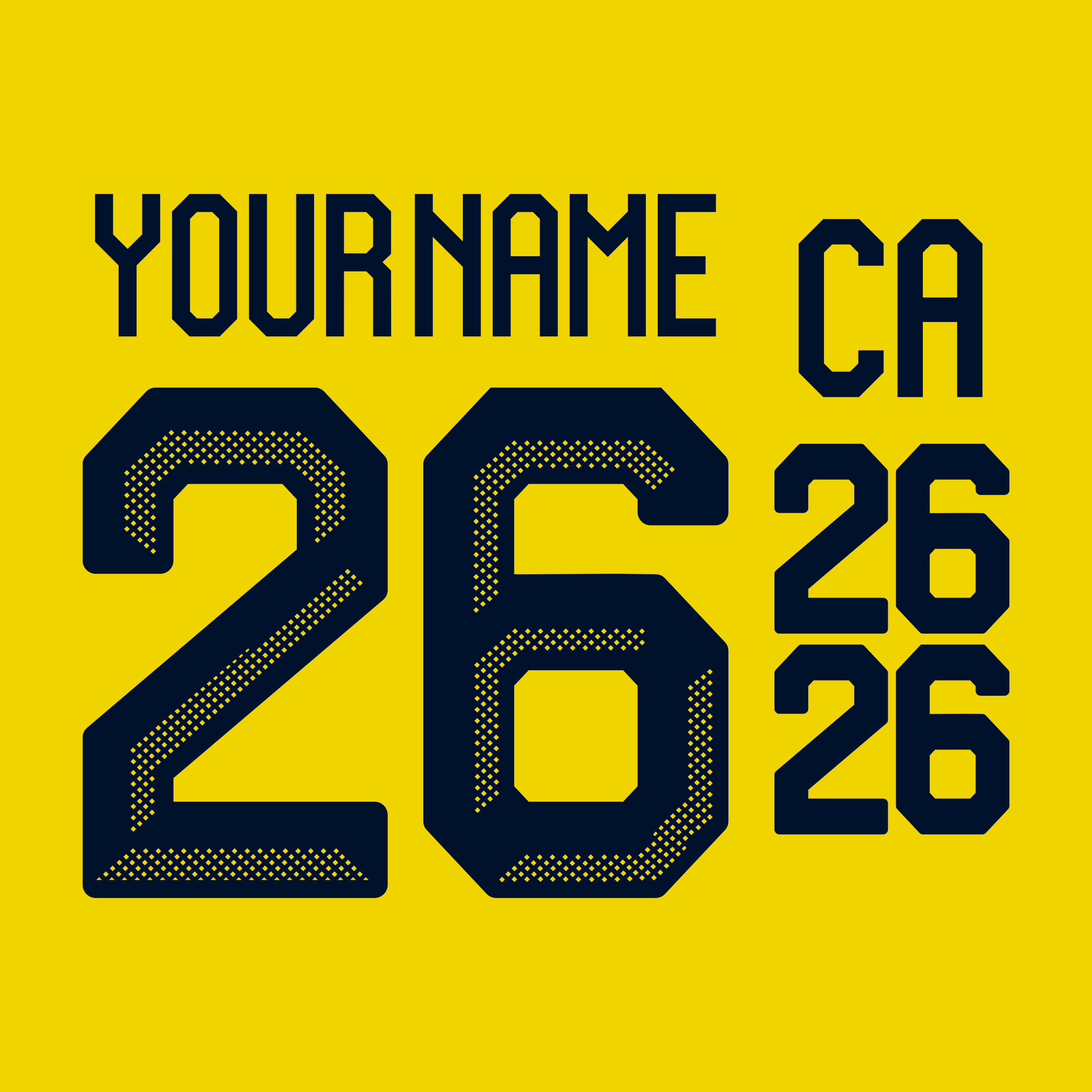 Team Sweden 2026 Olympics Yellow Jersey Lettering Kit