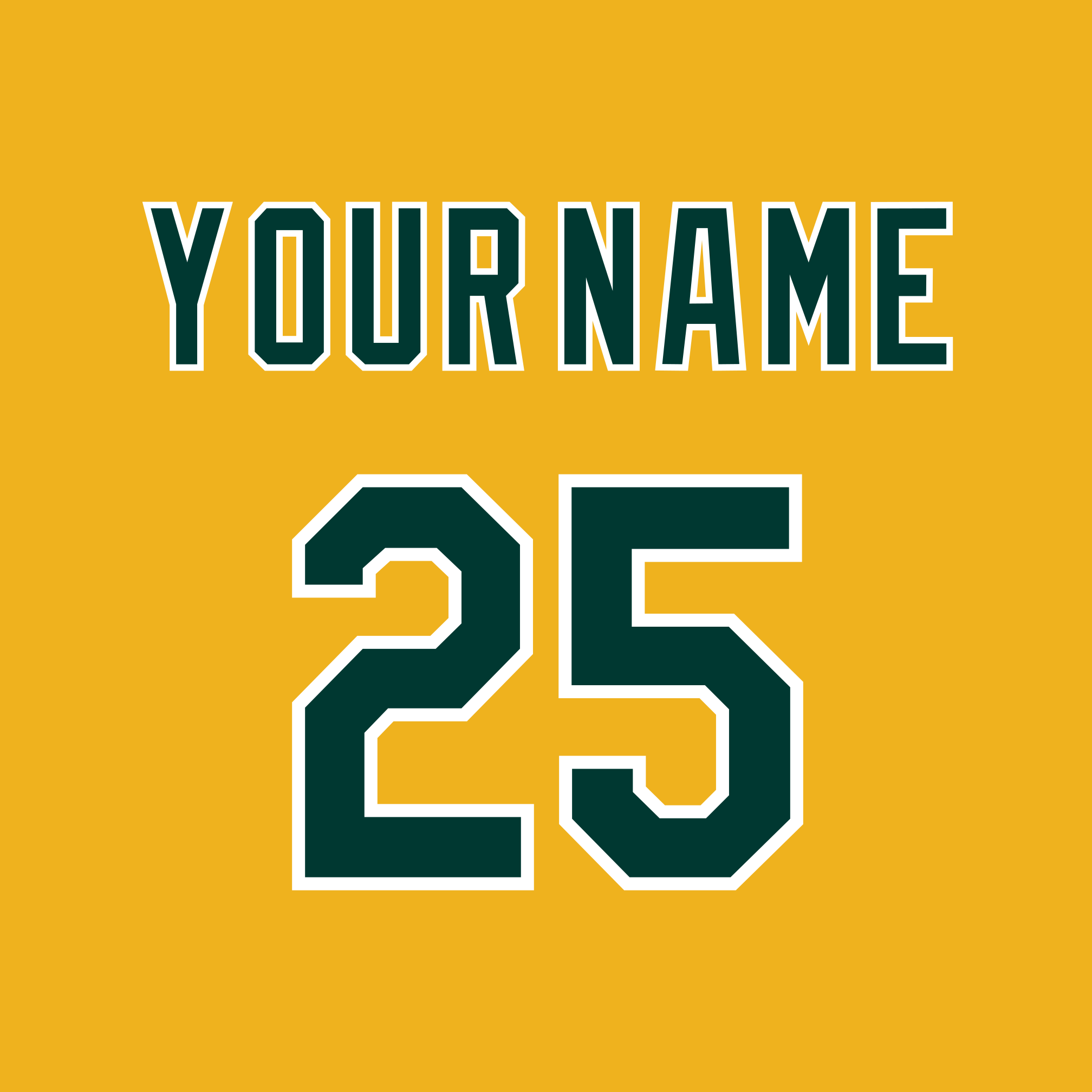 Oakland A's 2011-Present Yellow Jersey Lettering Kit