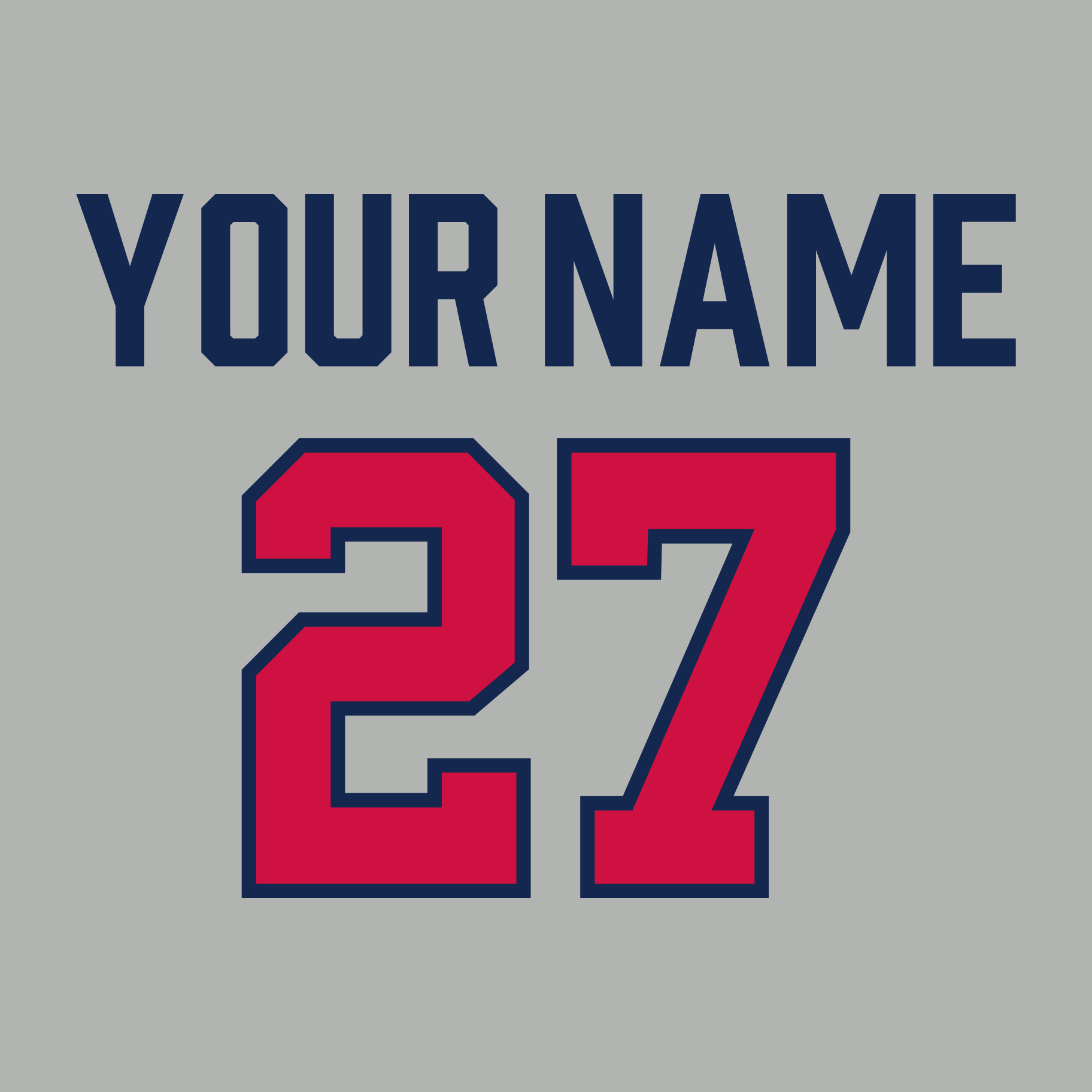 Atlanta Braves 2019-Present Gray Jersey Lettering Kit