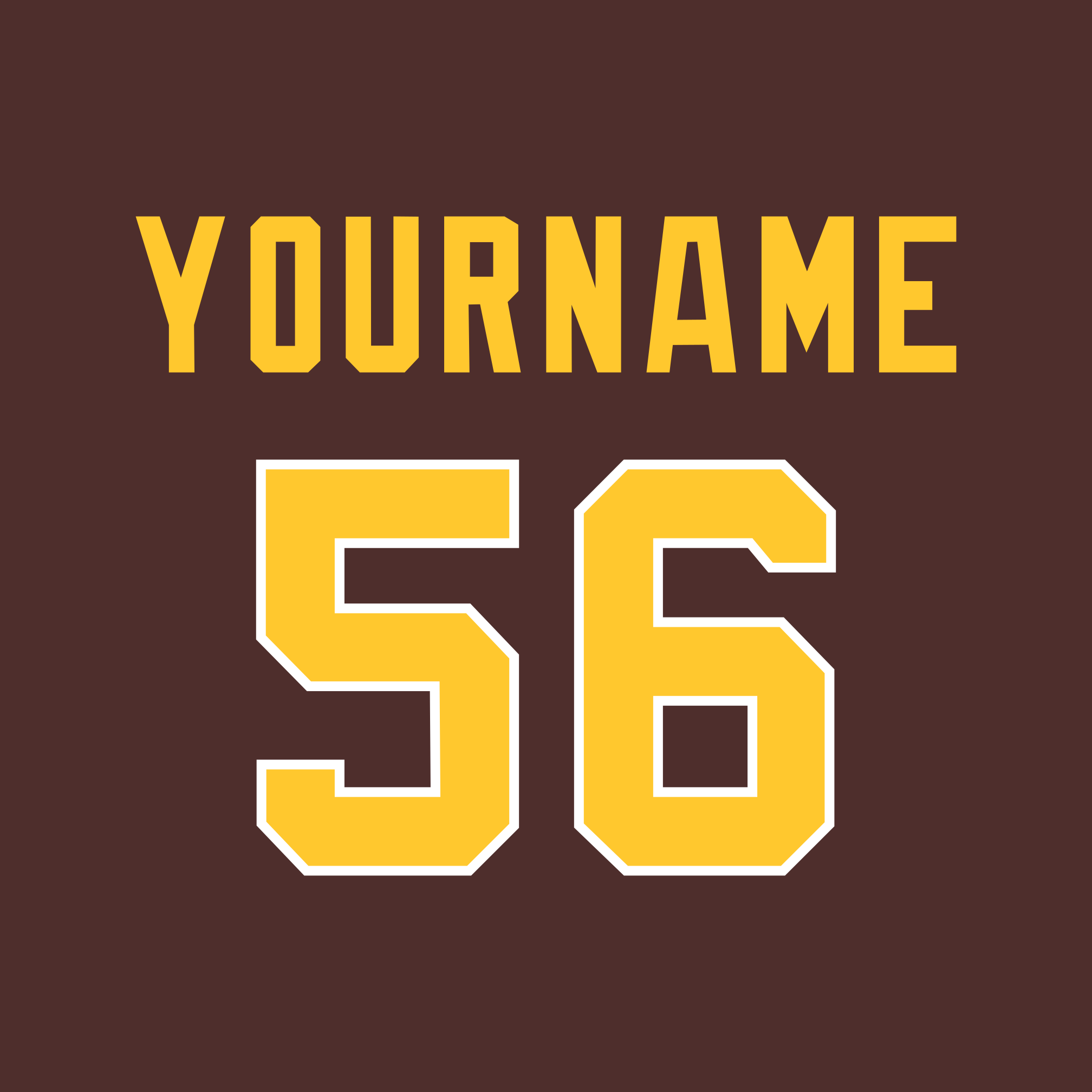 San Diego Padres 2016-19 Brown Jersey Lettering Kit