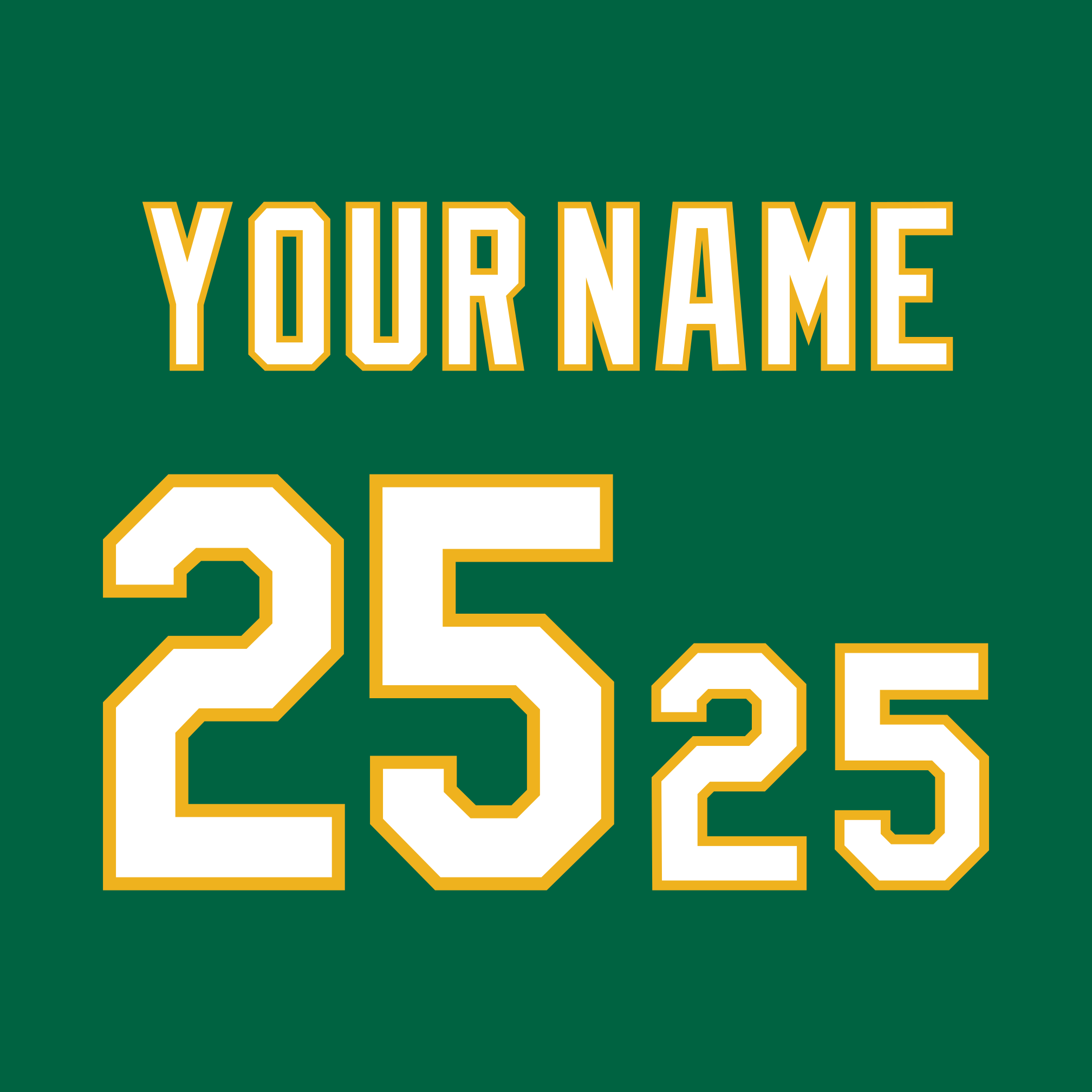 Oakland A's 2018-Present Kelly Green Jersey Lettering Kit