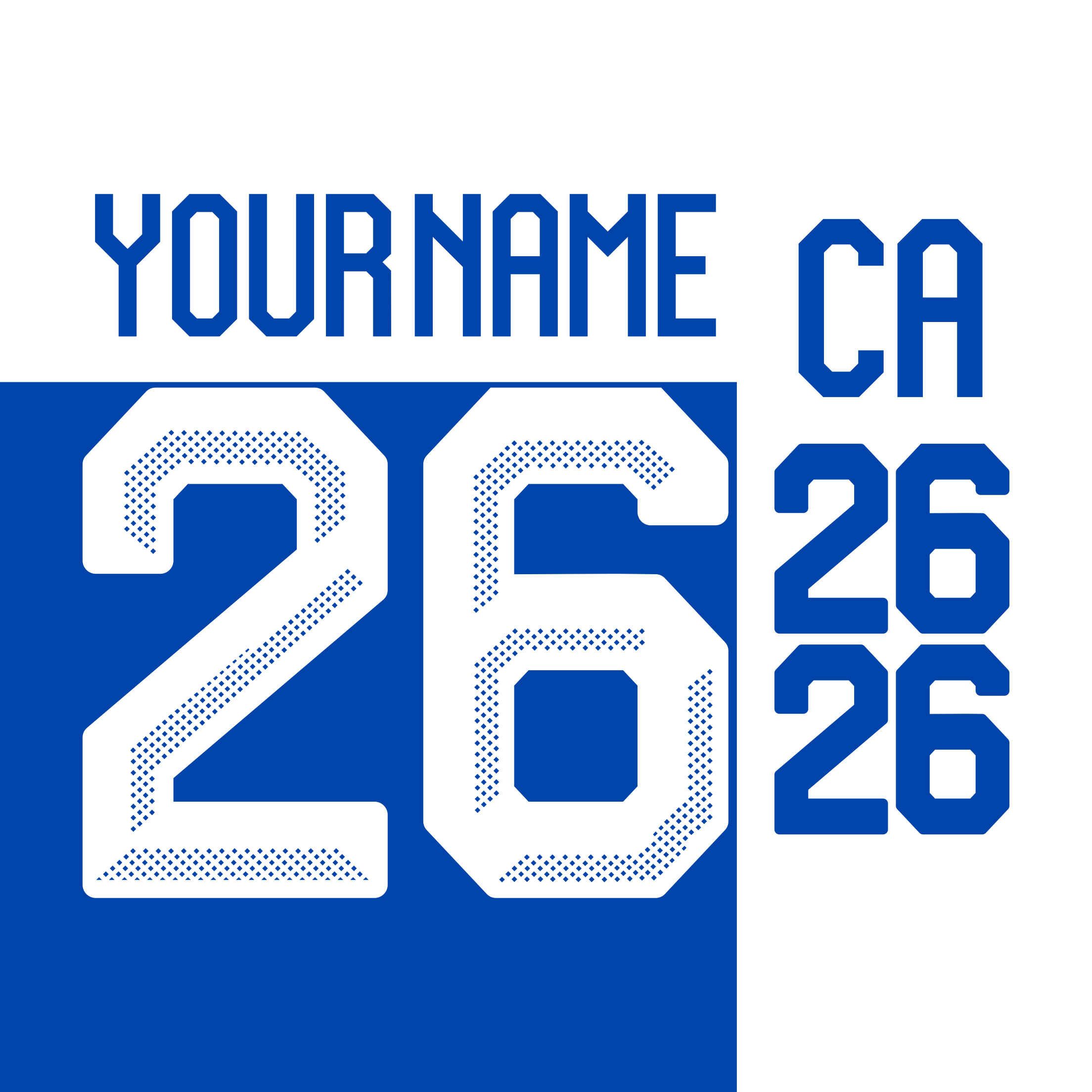 Team Slovakia 2026 Olympics Blue Jersey Lettering Kit