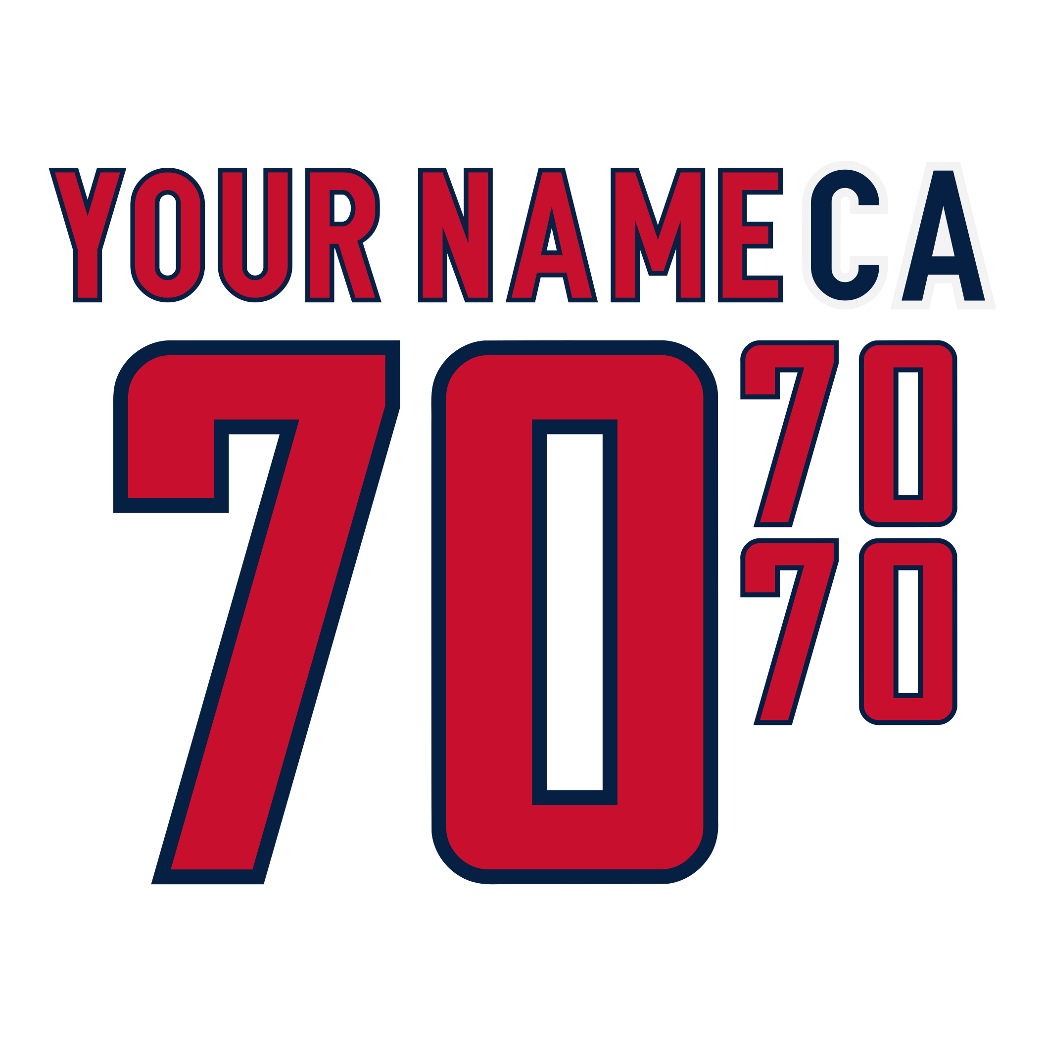 Washington Capitals 2007-Present White Jersey Lettering Kit