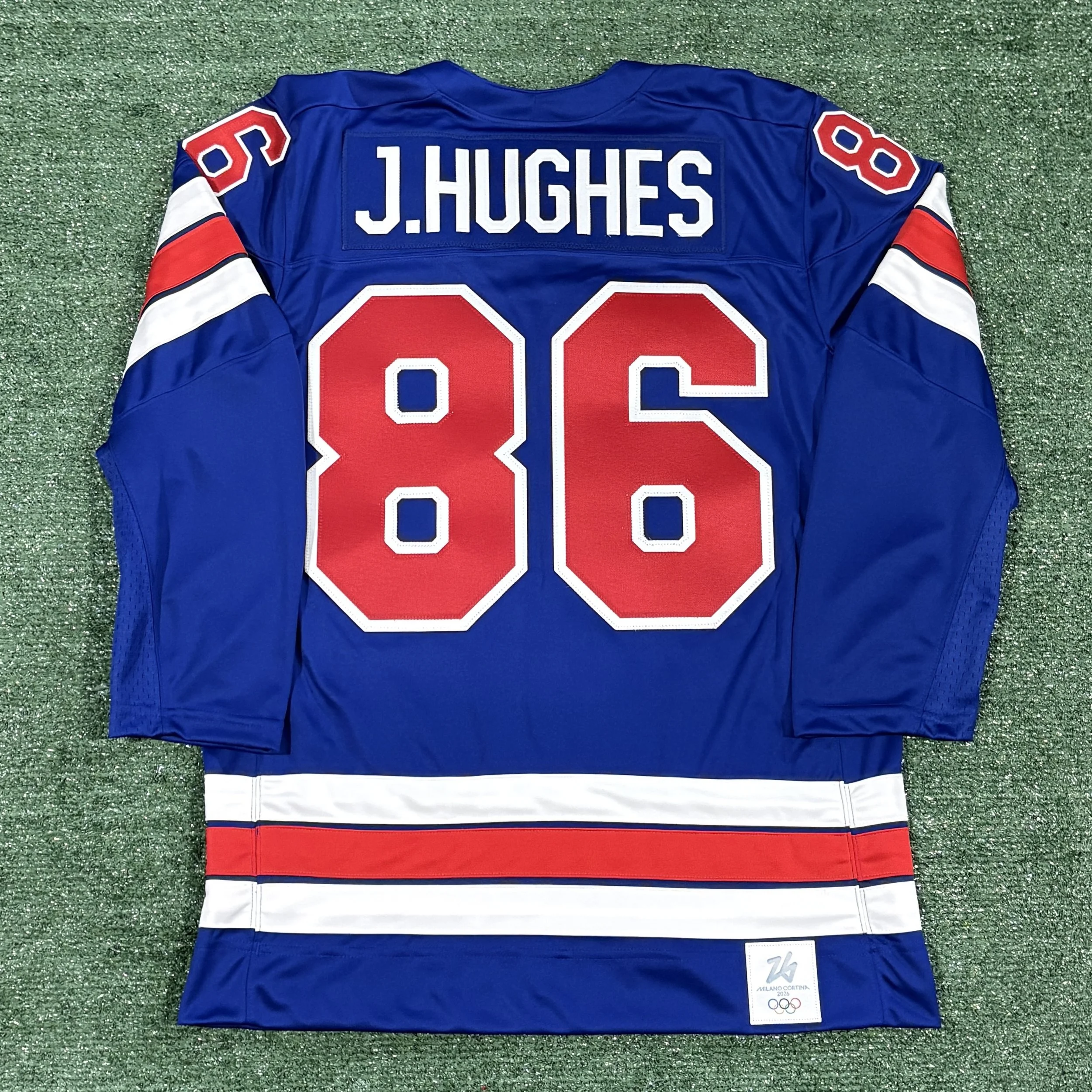 Jack Hughes Team USA Olympics Nike Blue Jersey - Sz. M