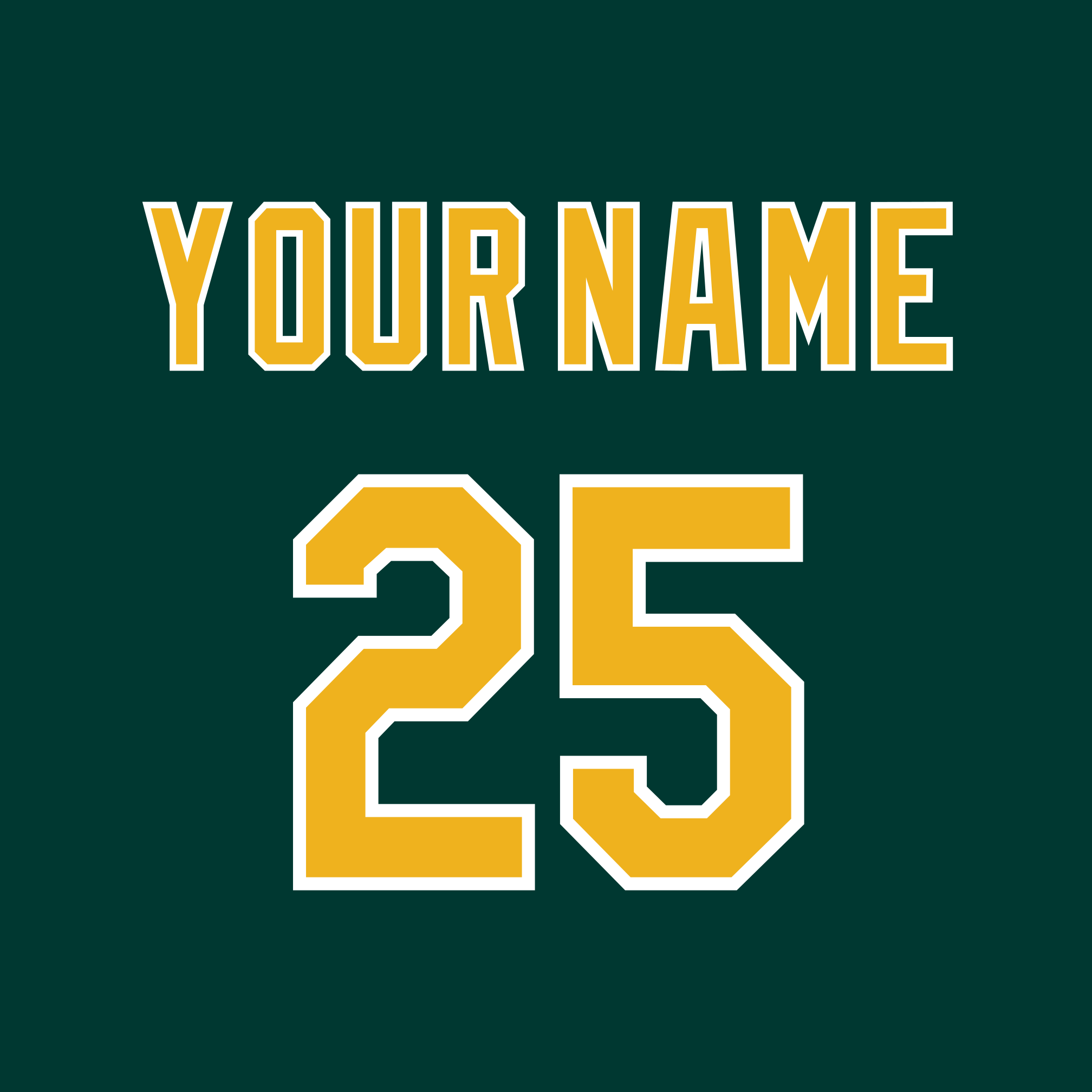 Oakland A's 1994-99 Green Jersey Lettering Kit