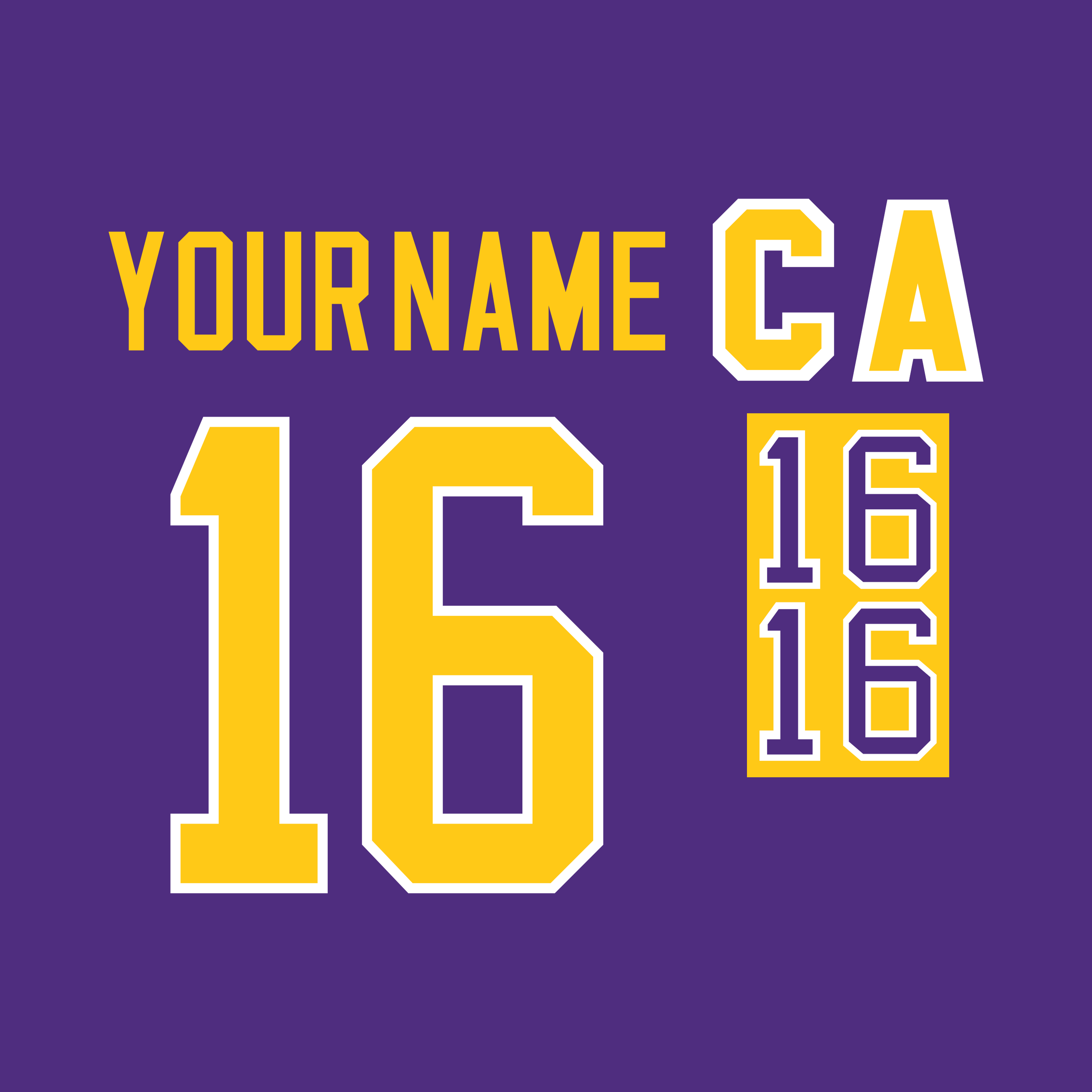 Los Angeles Kings 1984-88 Purple Jersey Lettering Kit