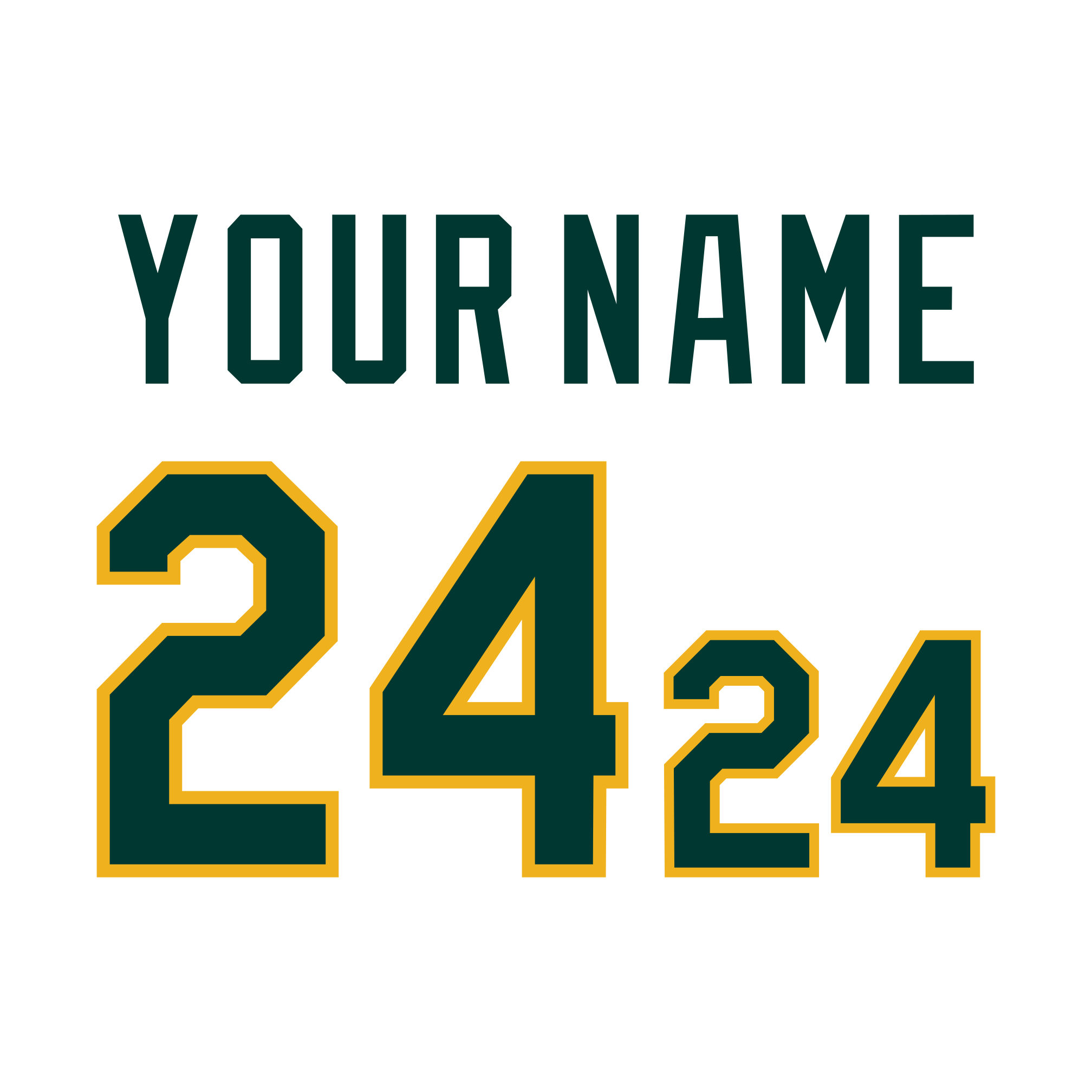 Oakland A's 1987-92 White Jersey Lettering Kit