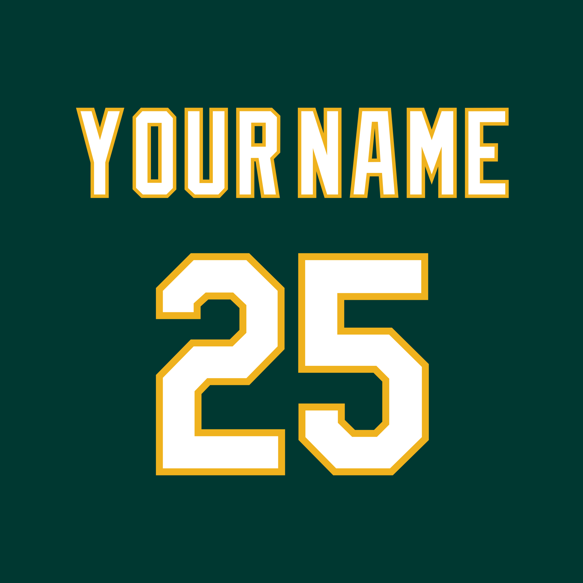 Oakland A's 2014-21 Green Jersey Lettering Kit