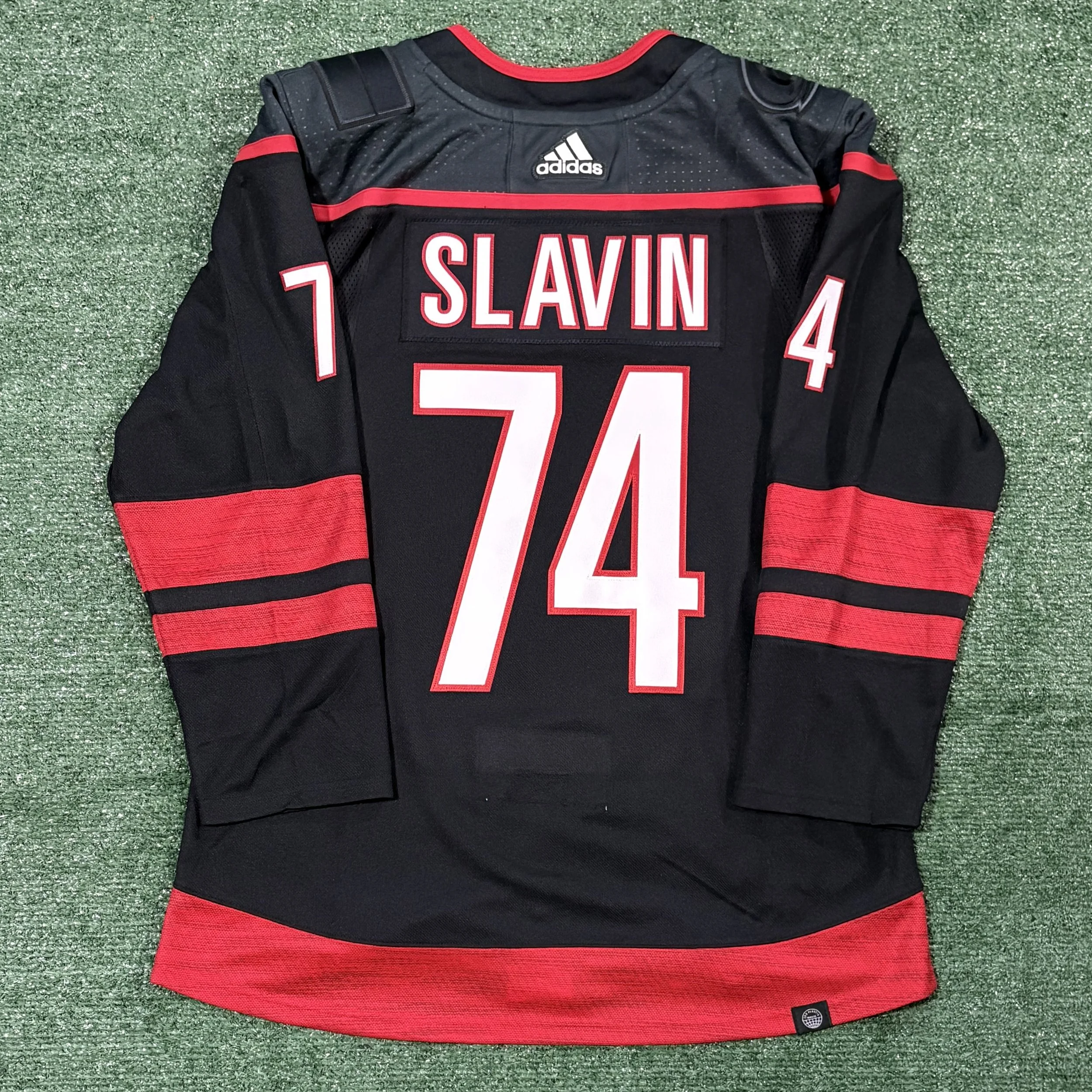 Jaccob Slavin Carolina Hurricanes Adidas Primegreen Black Jersey - Sz. 46