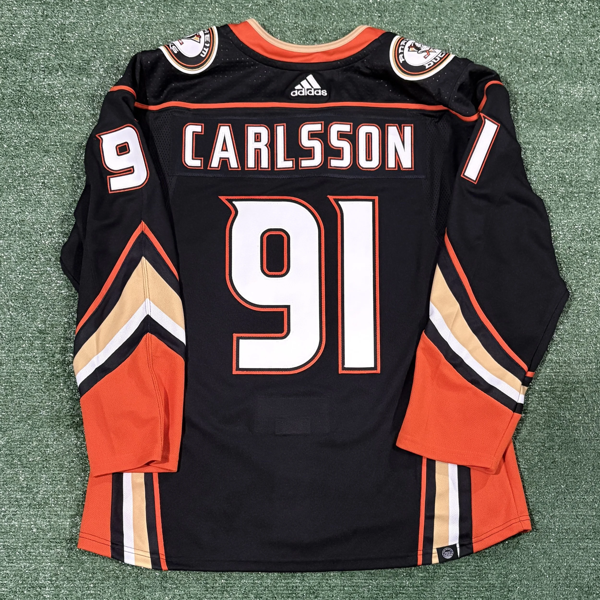 NWT Leo Carlsson Anaheim Ducks Adidas 2024 Black Jersey - Sz. 50