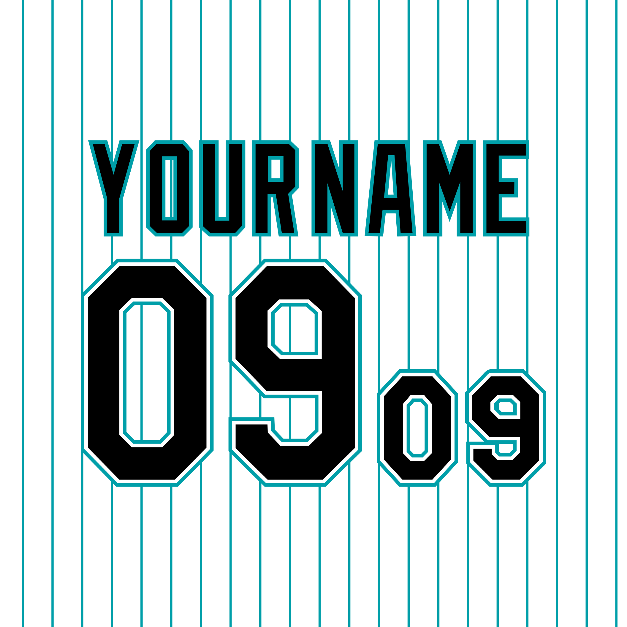 Florida Marlins 1993-2002 White Jersey Lettering Kit