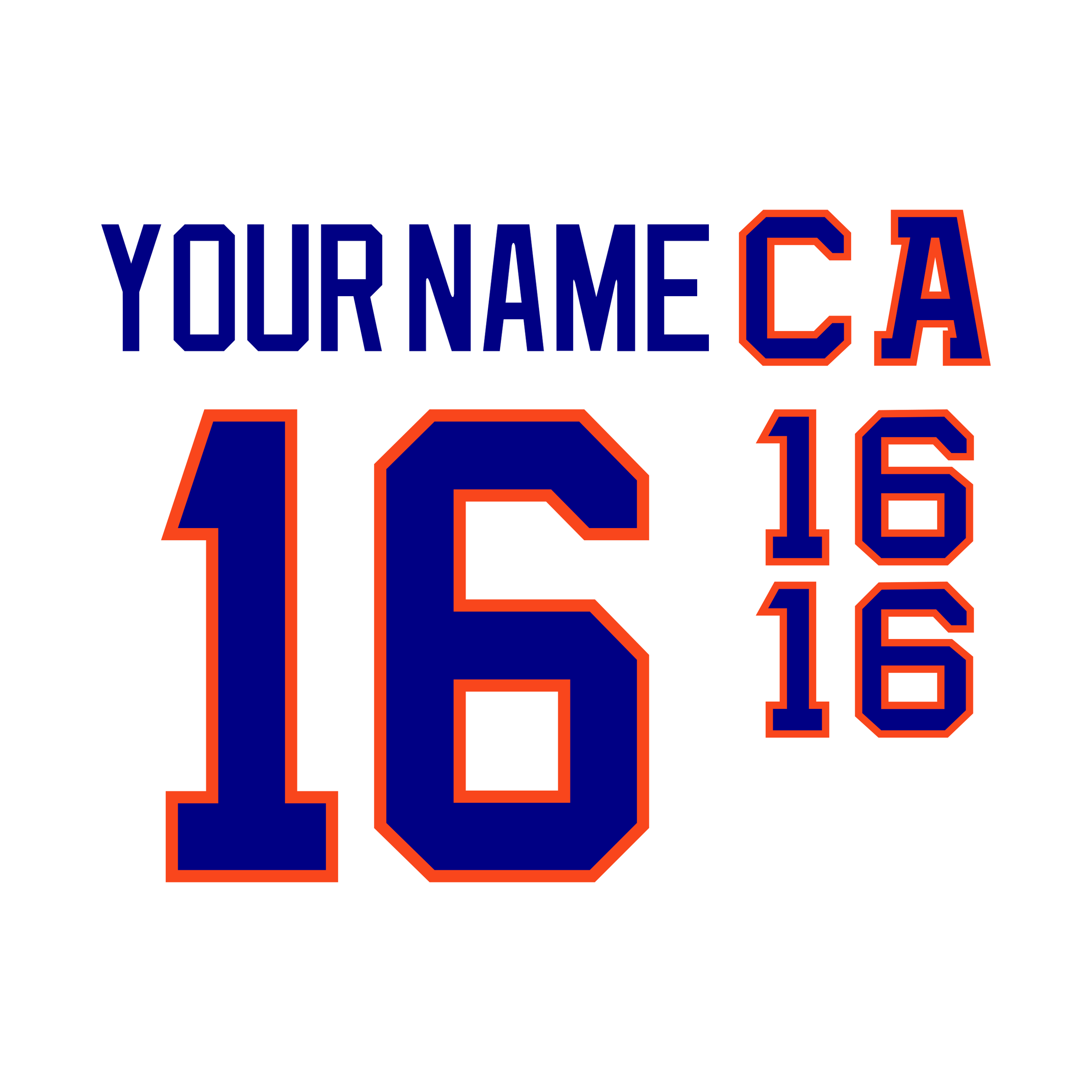 New York Islanders 1991-95 White Jersey Lettering Kit