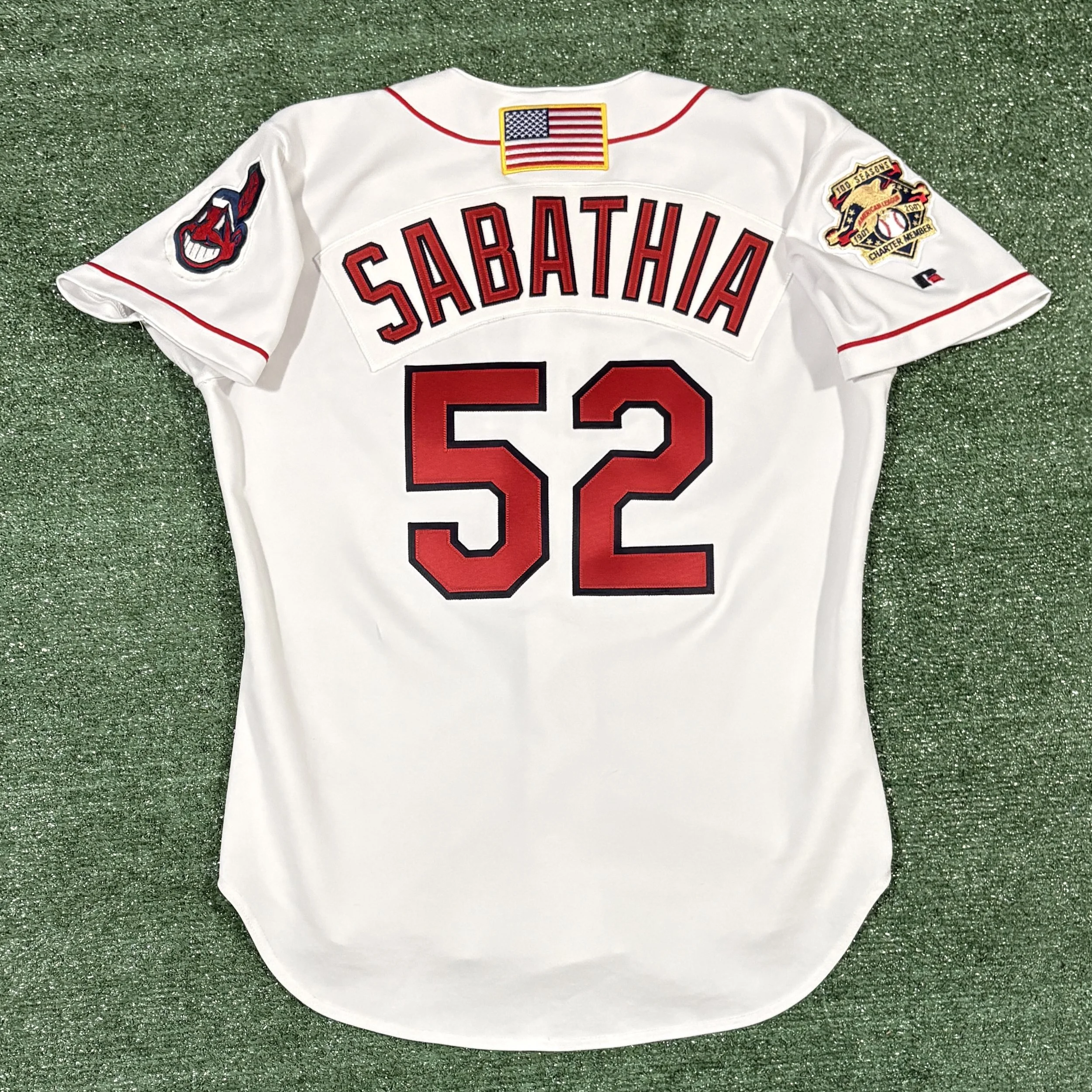 CC Sabathia Cleveland Indians Russell Authentic 2001 Jersey - Sz. 44
