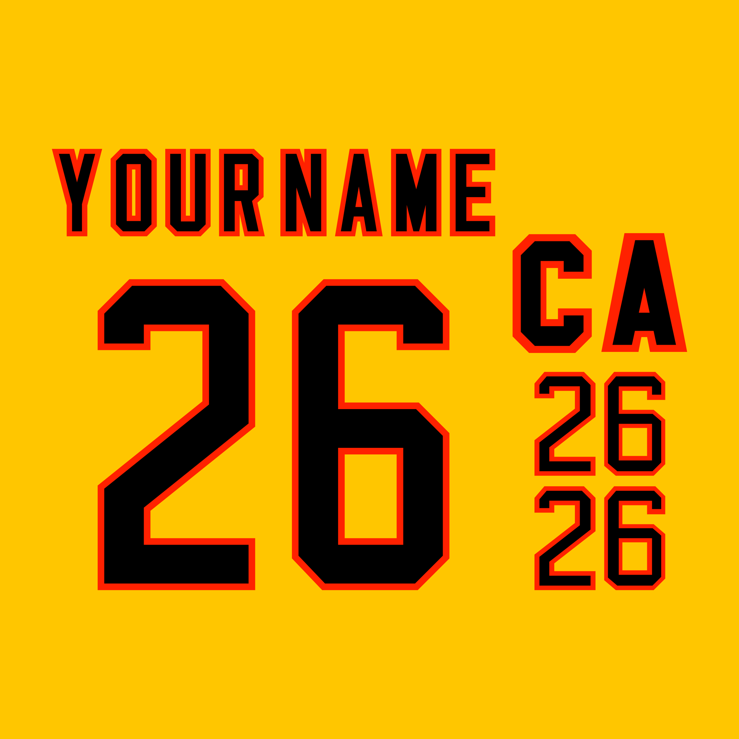 Vancouver Canucks 1985-89 Yellow Jersey Lettering Kit