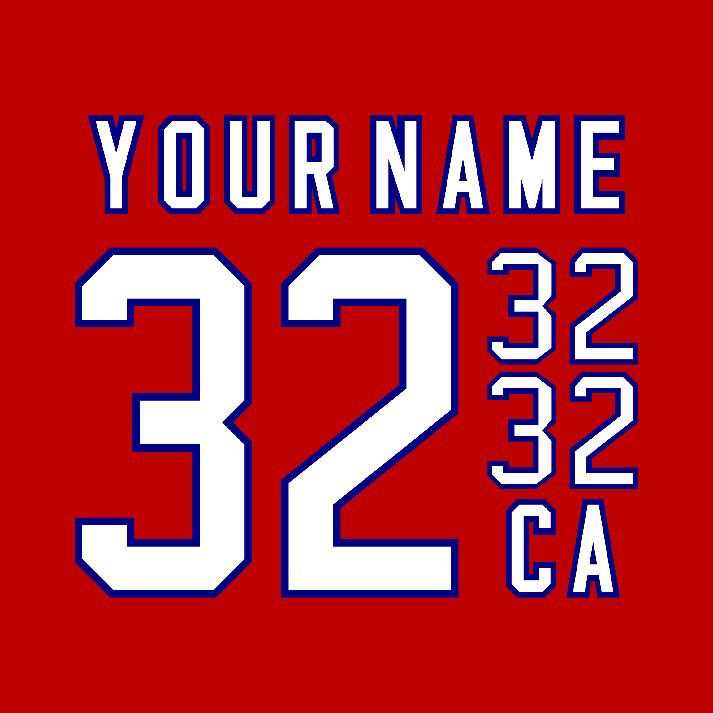 Washington Capitals 1987-95 Red Jersey Lettering Kit