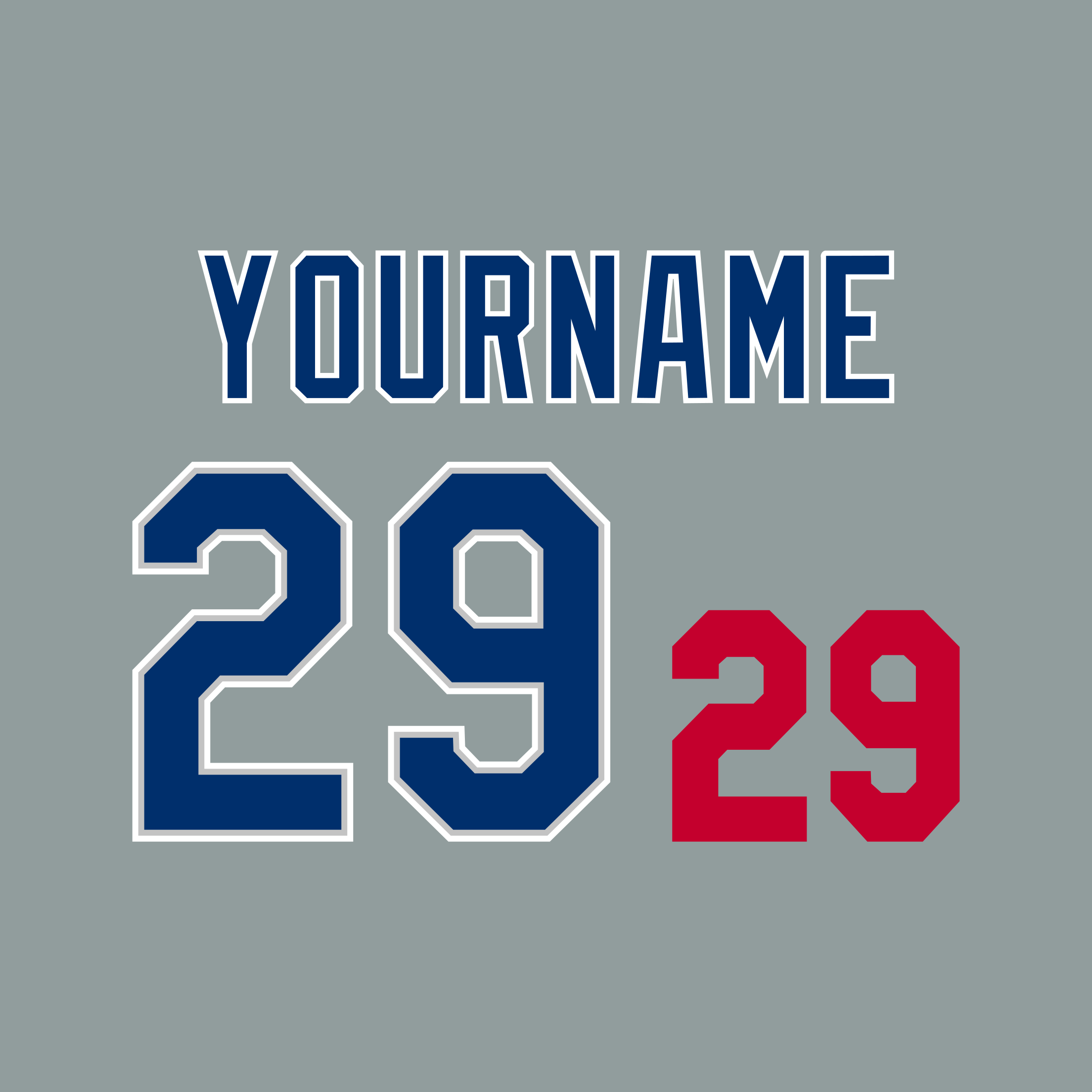 Los Angeles Dodgers 1999-2004 Gray Jersey Lettering Kit