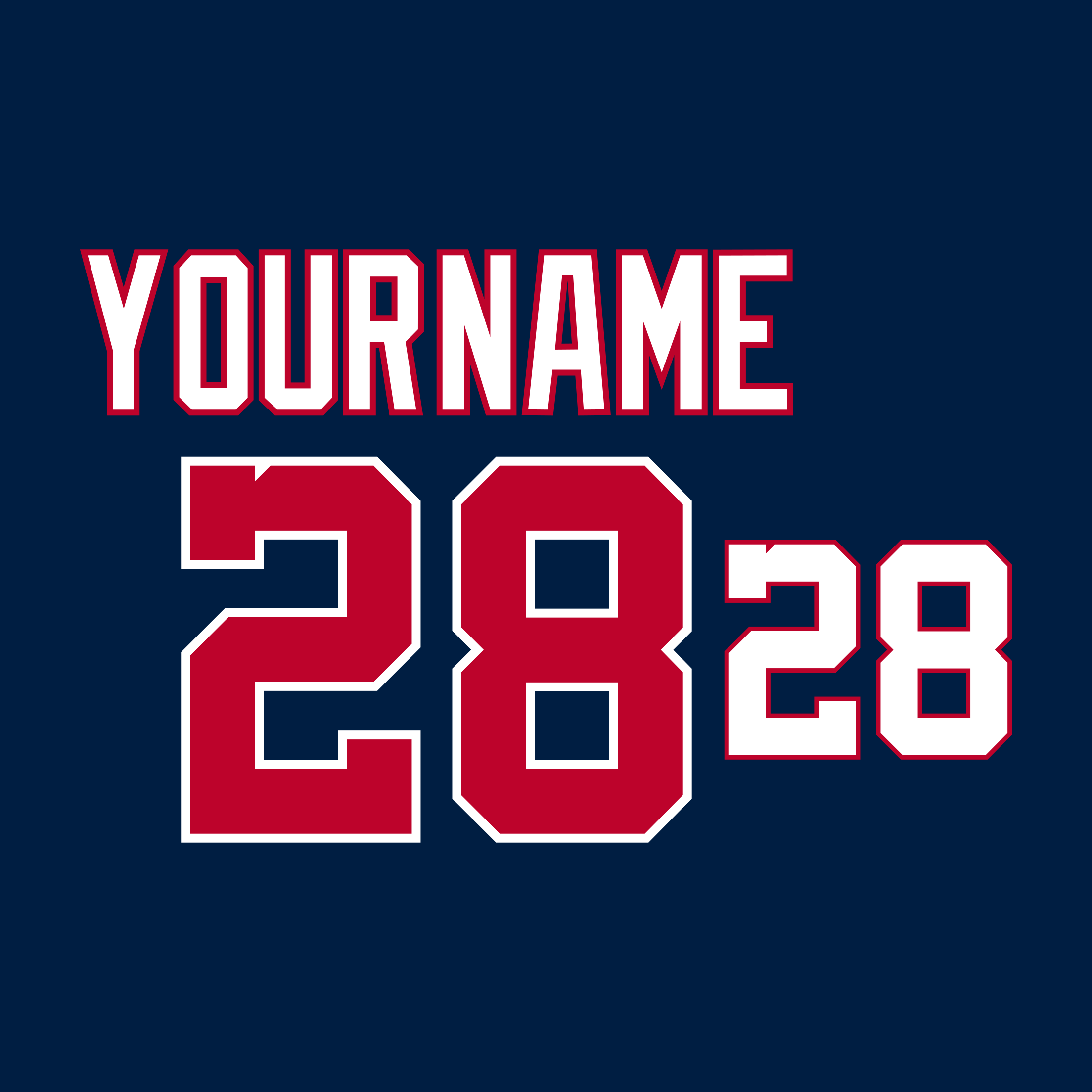 Washington Nationals 2018-Present Blue Jersey Lettering Kit