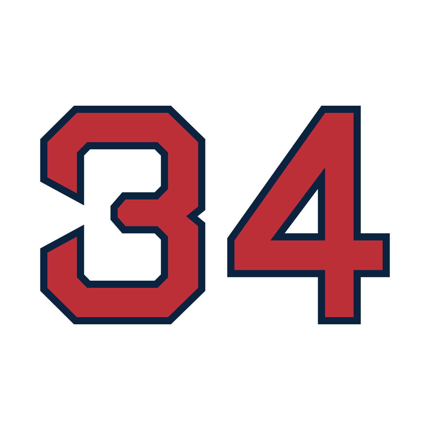 Boston Red Sox 1972-Present White Jersey Lettering Kit