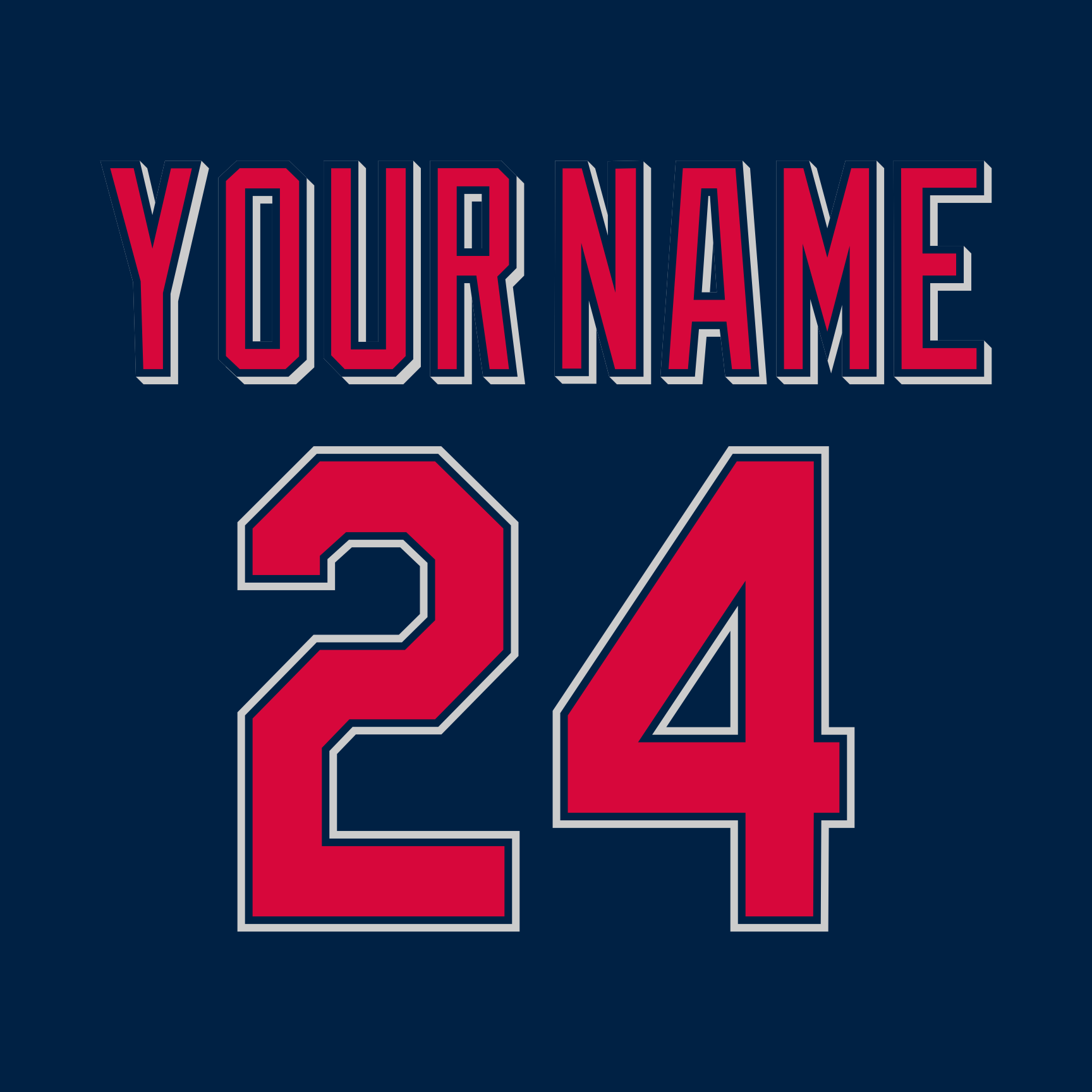 Cleveland Indians 2002-07 Blue Jersey Lettering Kit