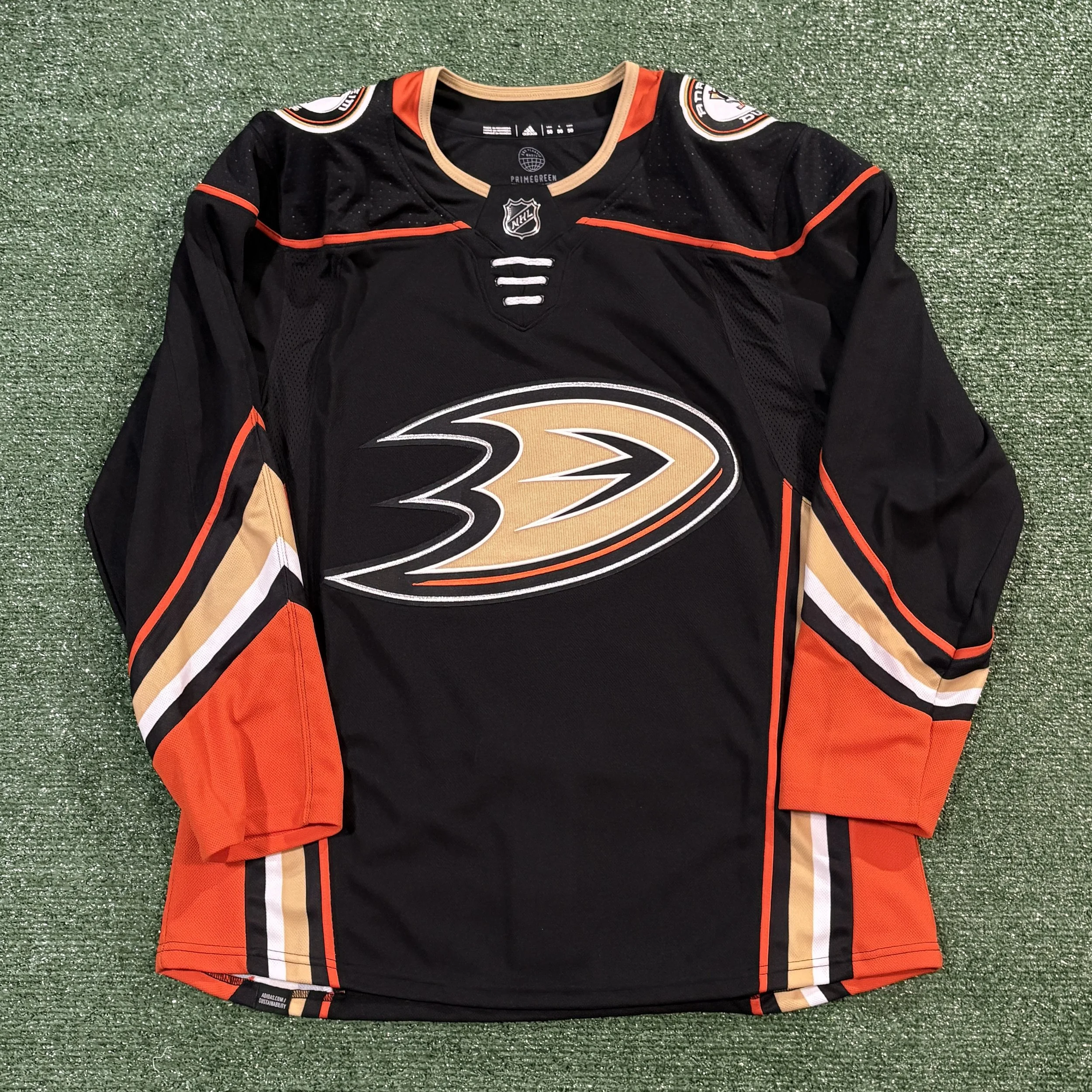 NWT Anaheim Ducks Adidas Primegreen Black Jersey - Sz. 50