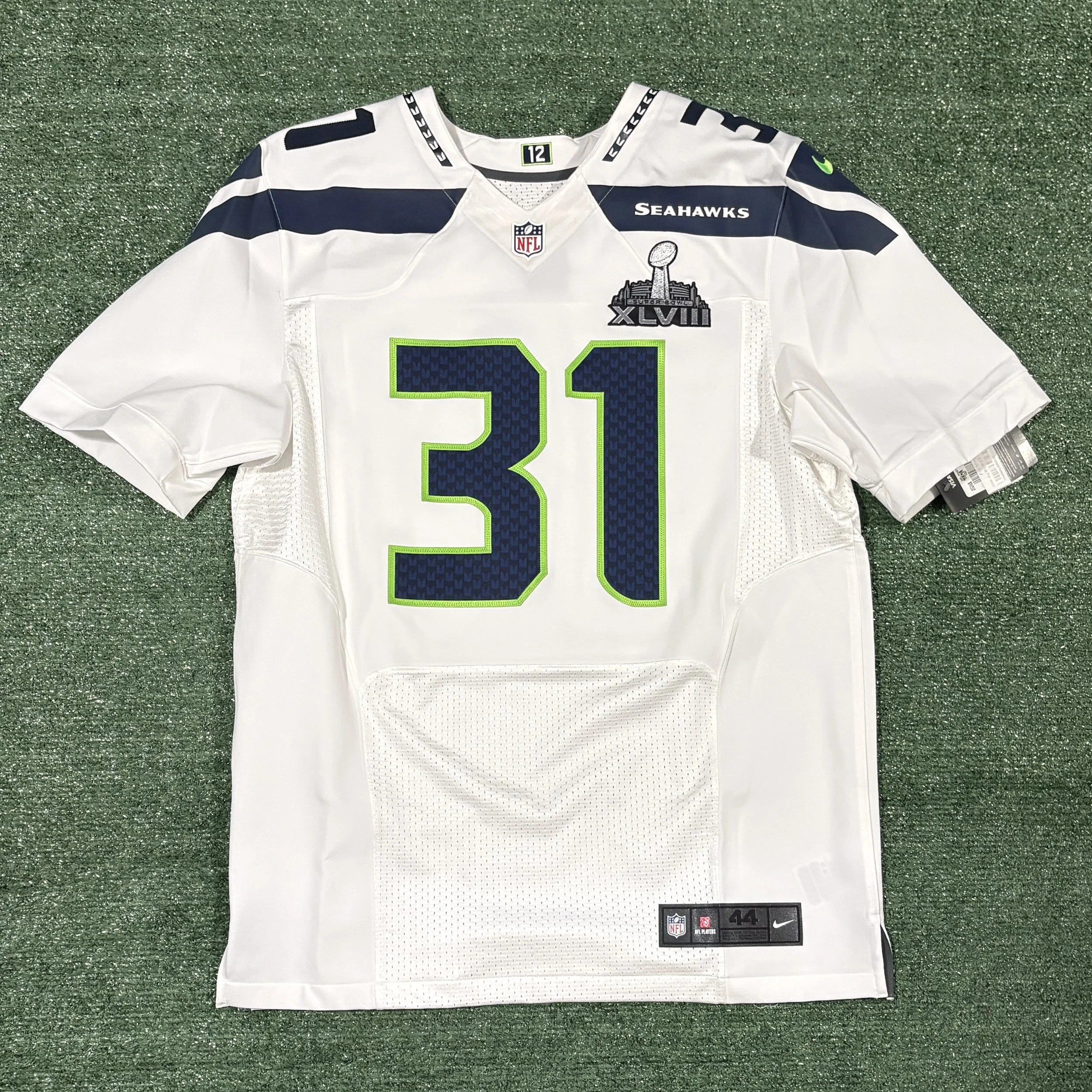 Kam Chancellor Seattle Seahawks Nike Elite Super Bowl 48 Jersey - Sz. 44