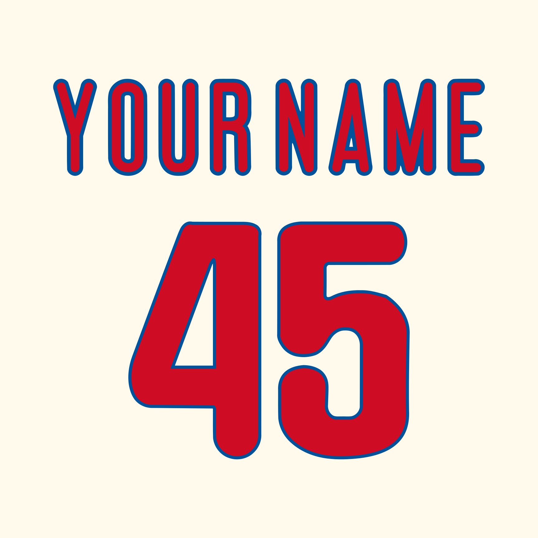 Philadelphia Phillies 2019-Present Cream Jersey Lettering Kit