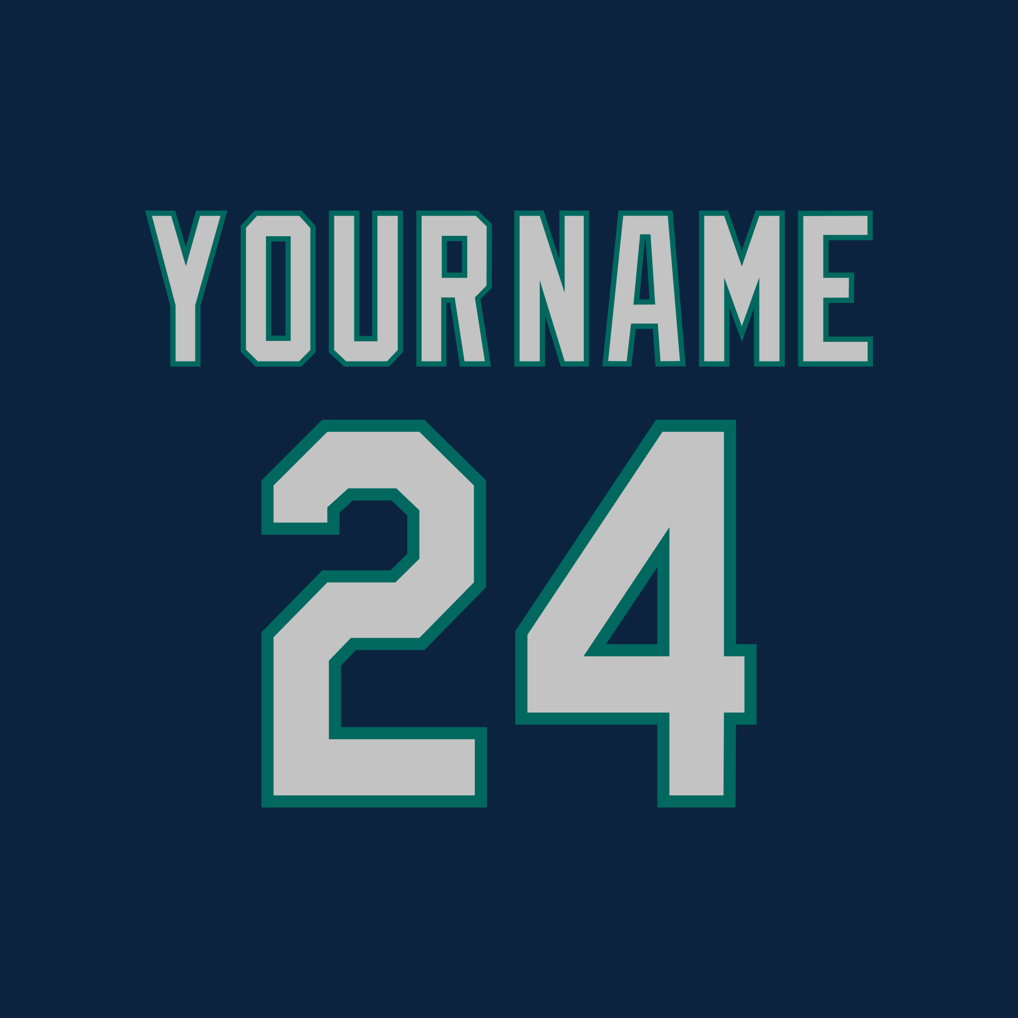 Seattle Mariners 1999-2002 Blue Jersey Lettering Kit