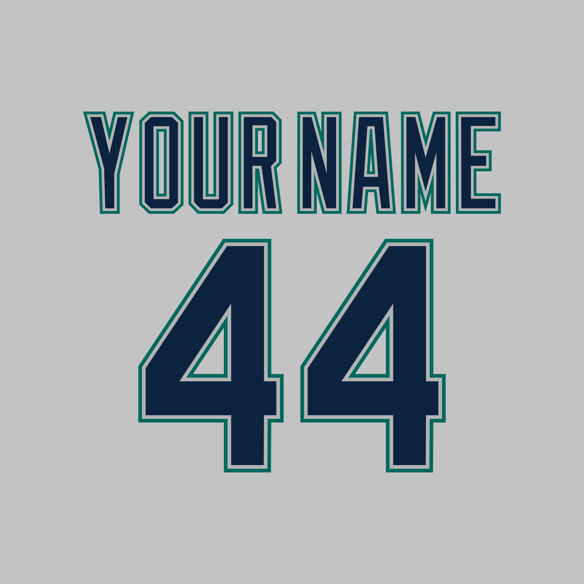 Seattle Mariners 2015-22 Gray Jersey Lettering Kit