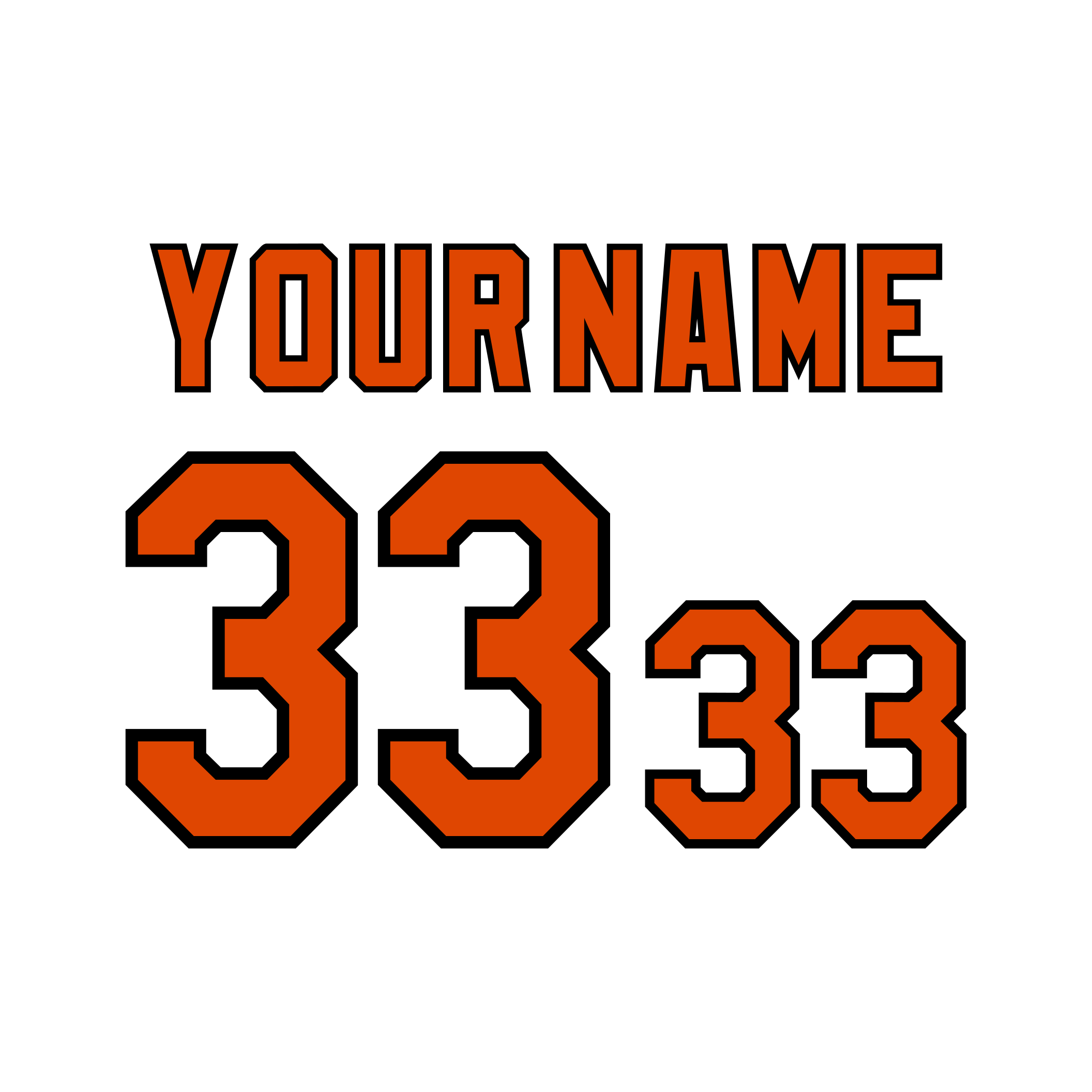 Baltimore Orioles 1971-88 White Jersey Lettering Kit