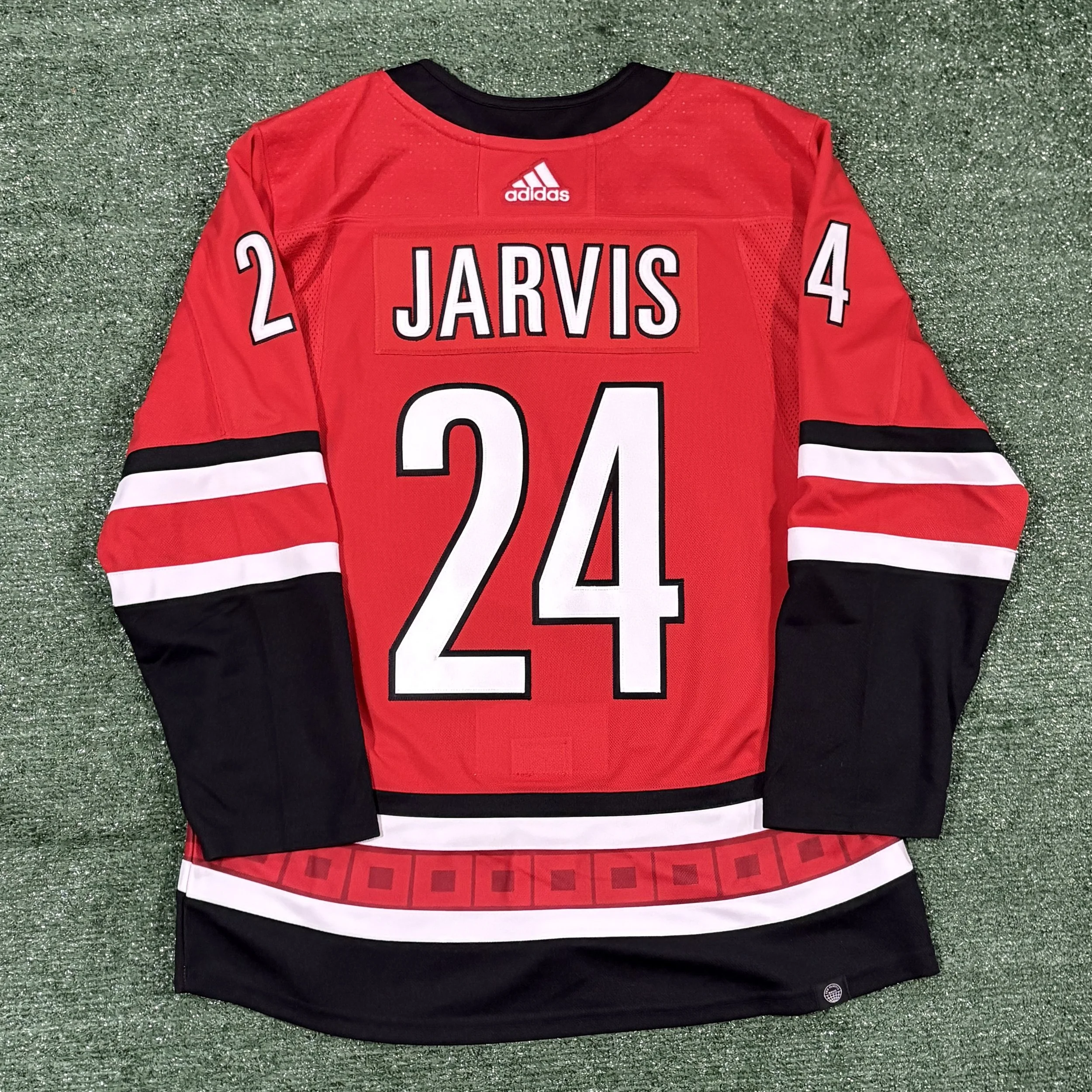 Seth Jarvis Carolina Hurricanes Adidas Primegreen Red Jersey - Sz. 50