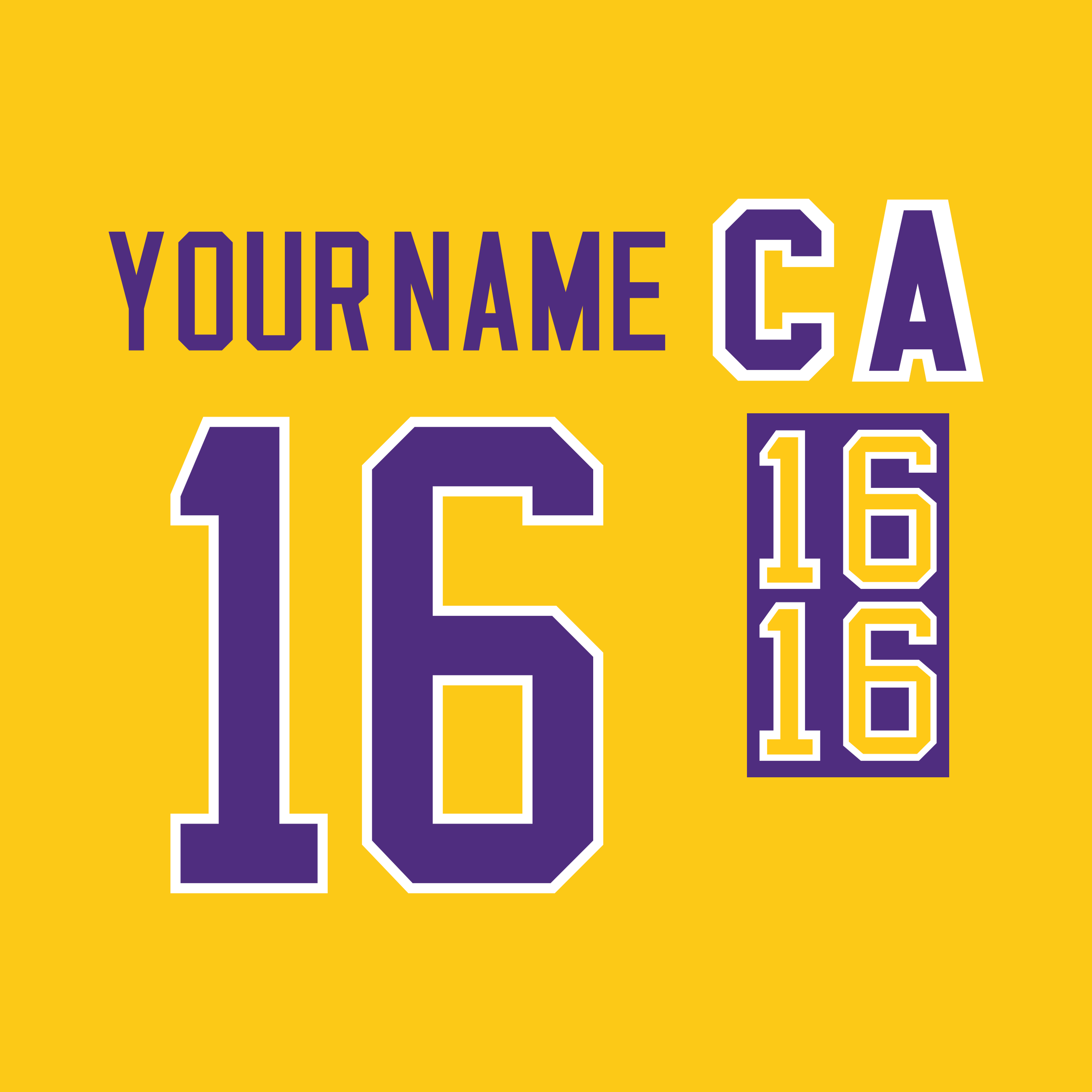 Los Angeles Kings 1984-88 Yellow Jersey Lettering Kit