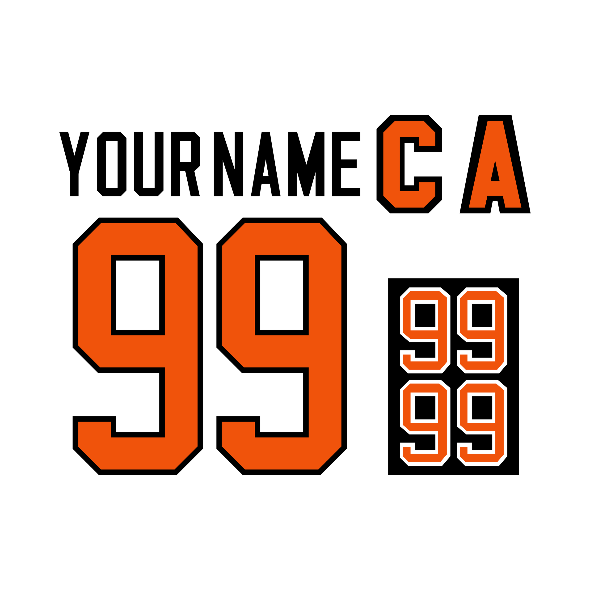 NHL All Star Game 1988-91 White Jersey Lettering Kit