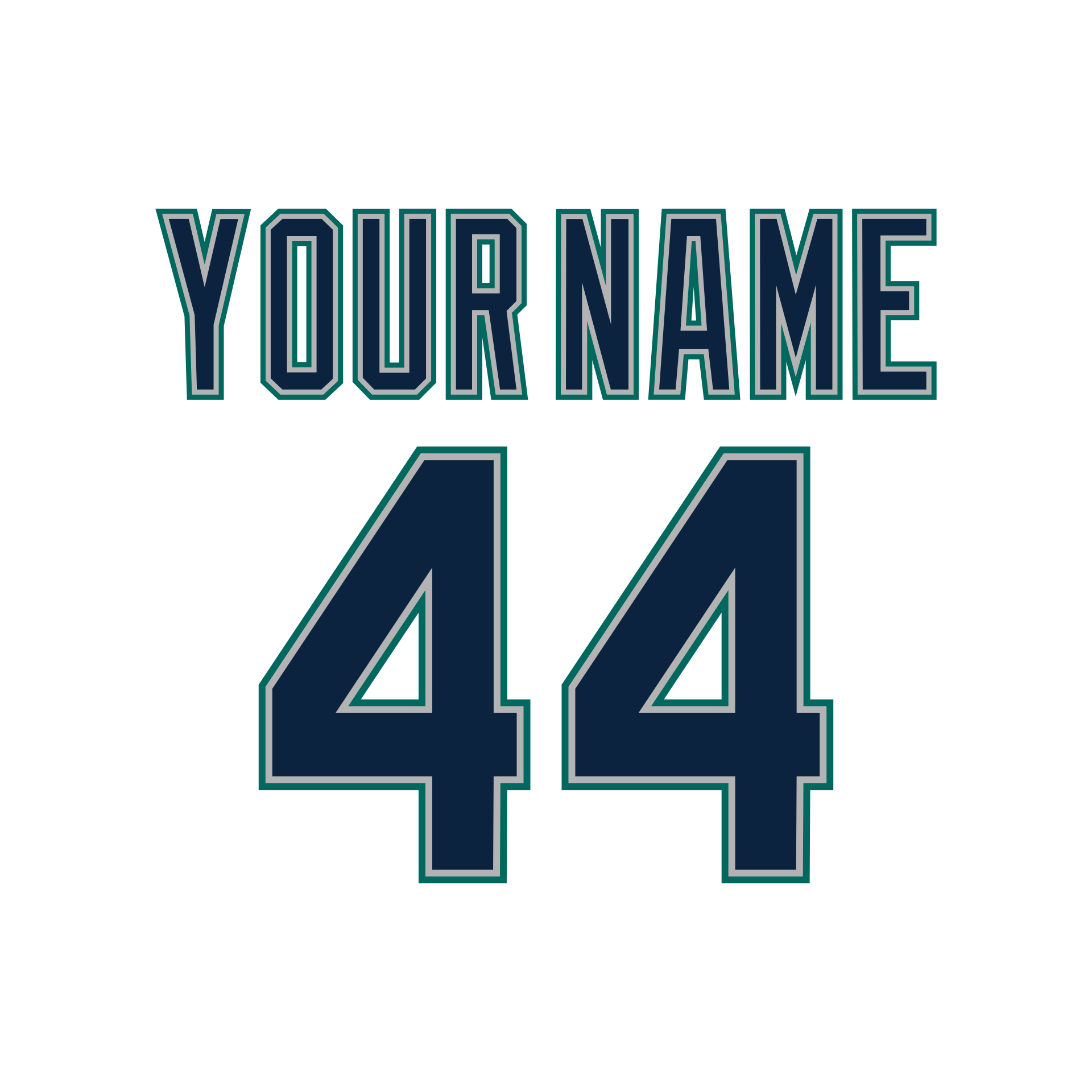 Seattle Mariners 2015-Present White Jersey Lettering Kit