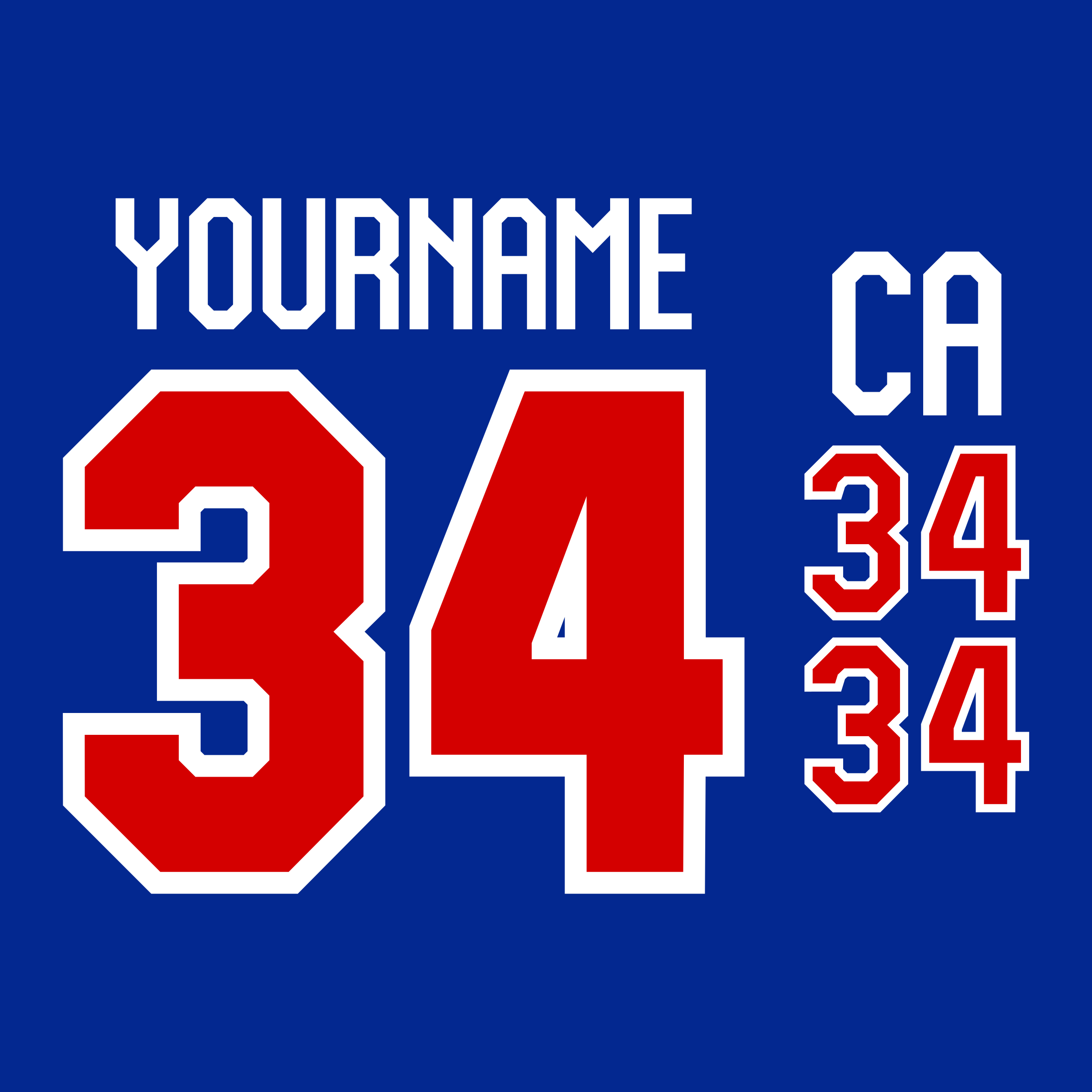 Team USA 2026 Olympics Blue Jersey Lettering Kit