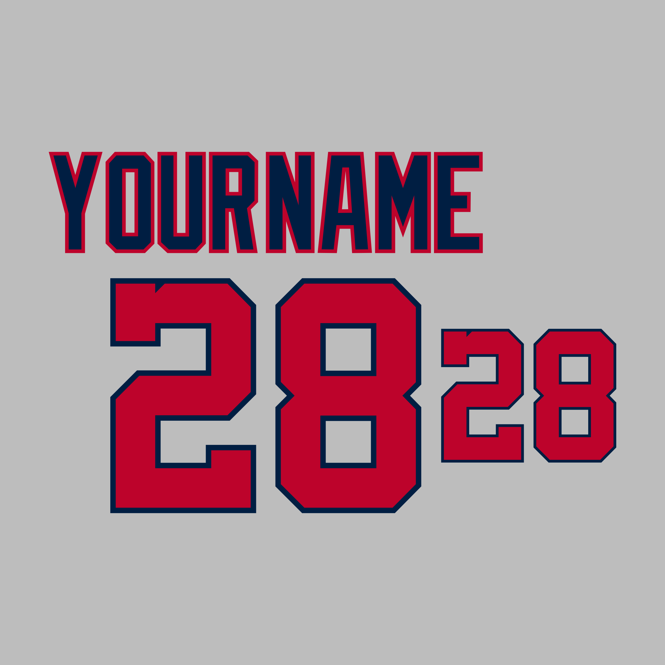 Washington Nationals 2025-Present Gray Jersey Lettering Kit