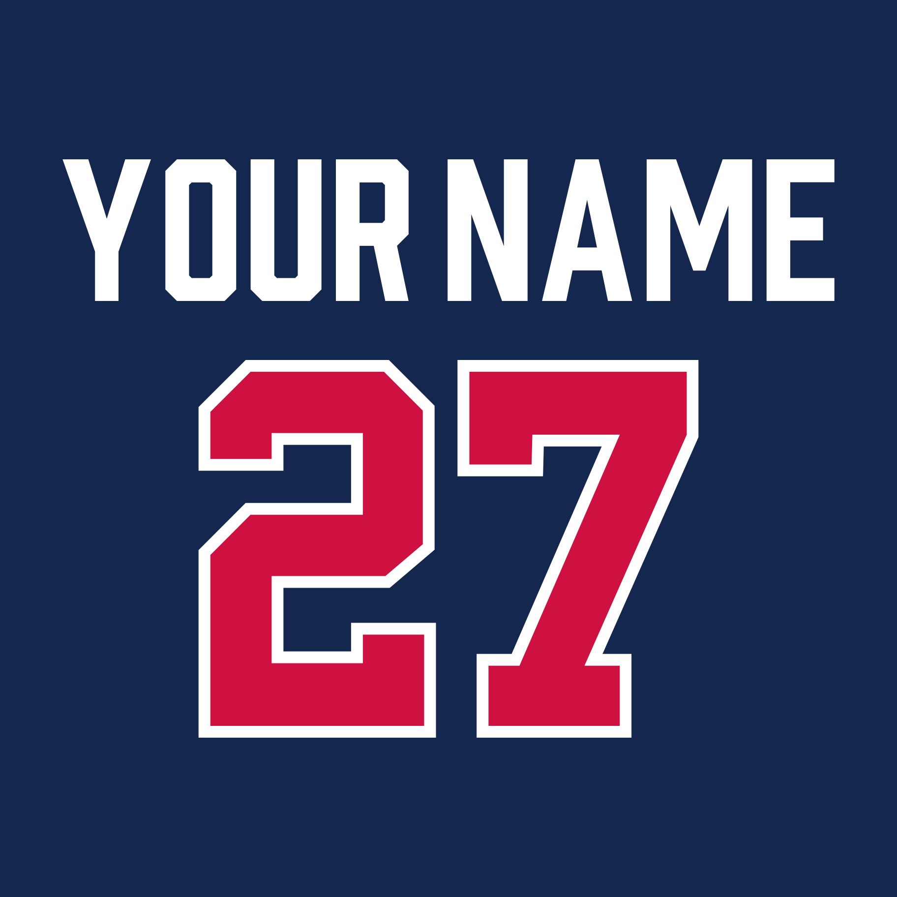 Atlanta Braves 2019-Present Blue Jersey Lettering Kit