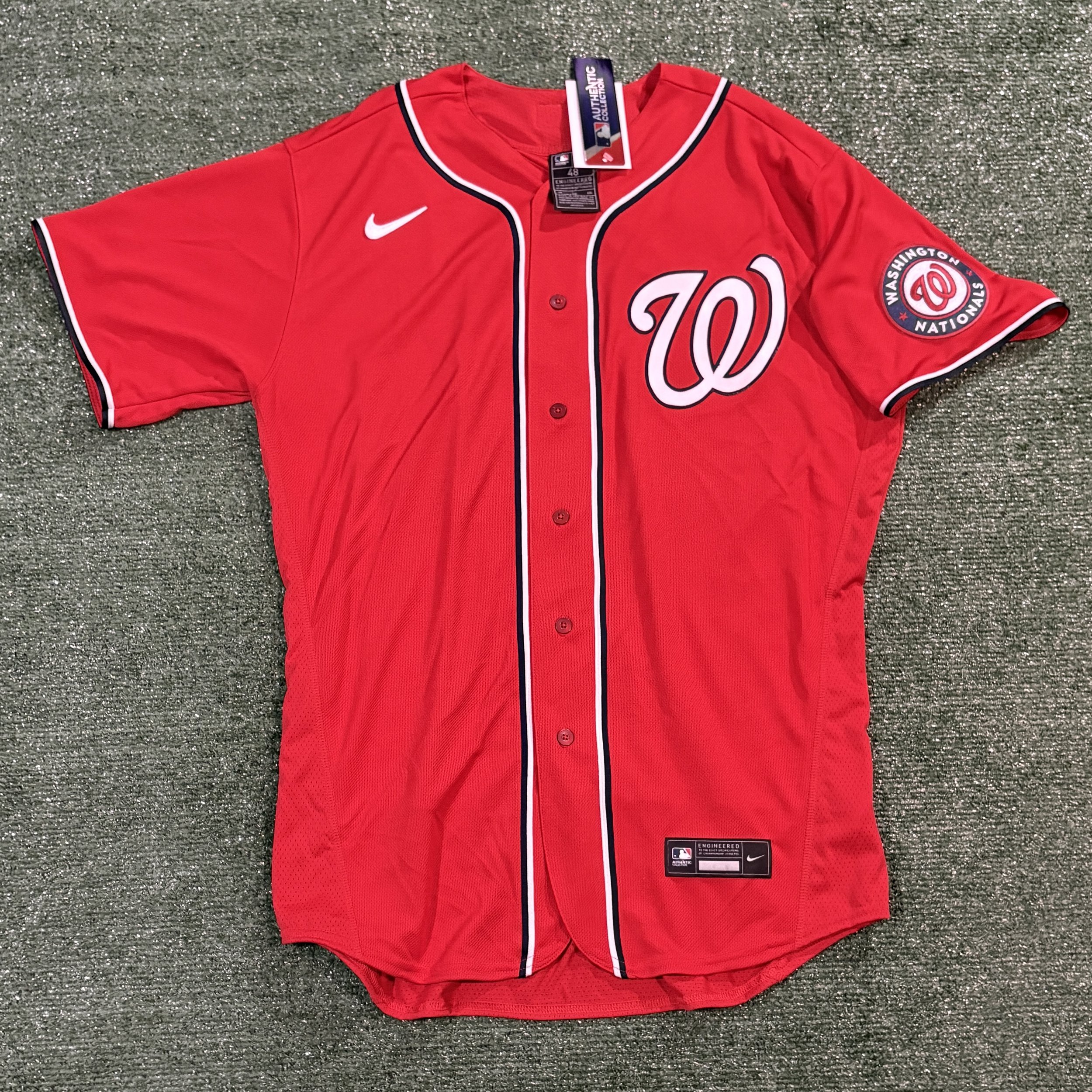 NWT Washington Nationals Nike Authentic Red Jersey - Sz. 48