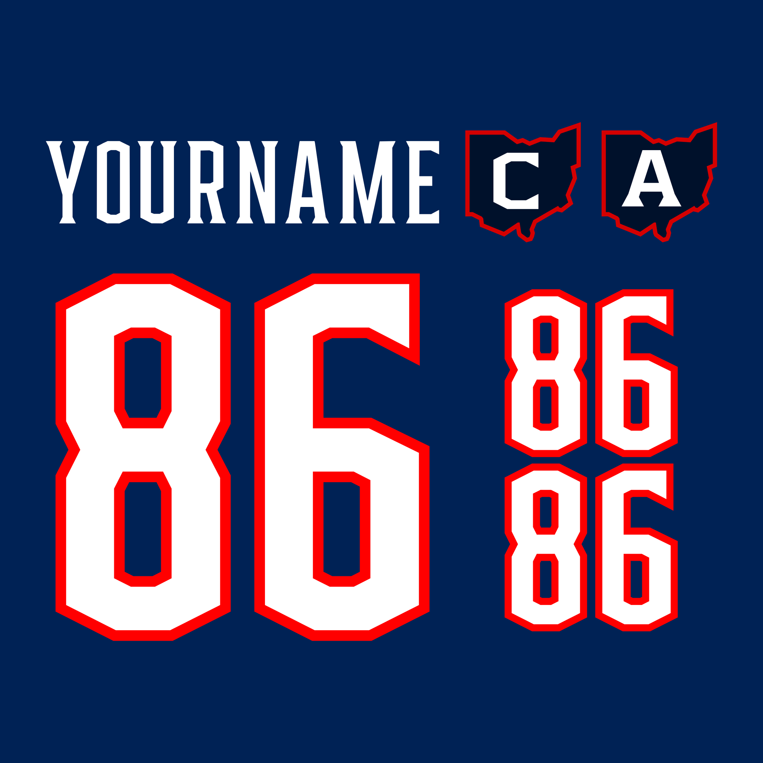 Columbus Blue Jackets 2025 Stadium Series Jersey Lettering Kit