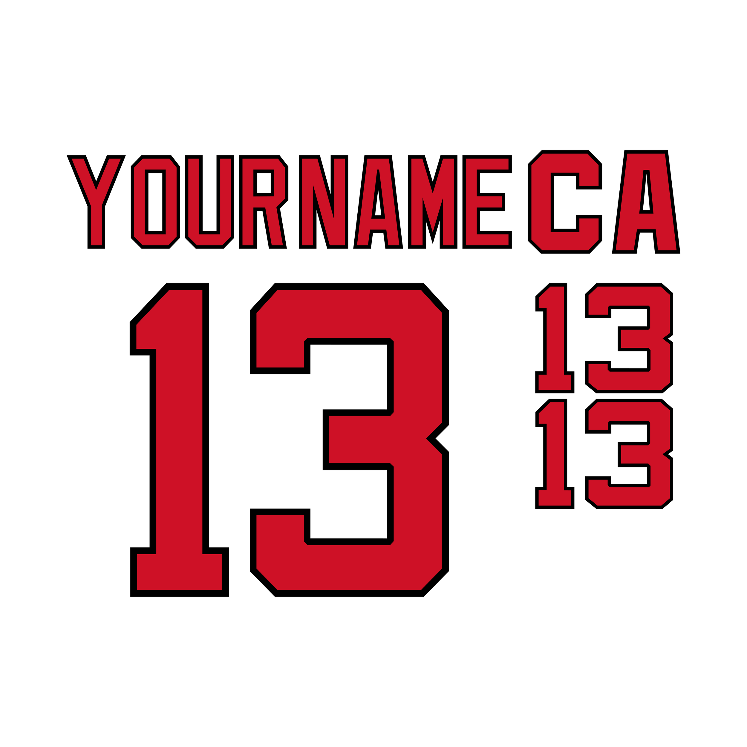 New Jersey Devils 2017-Present White Jersey Lettering Kit